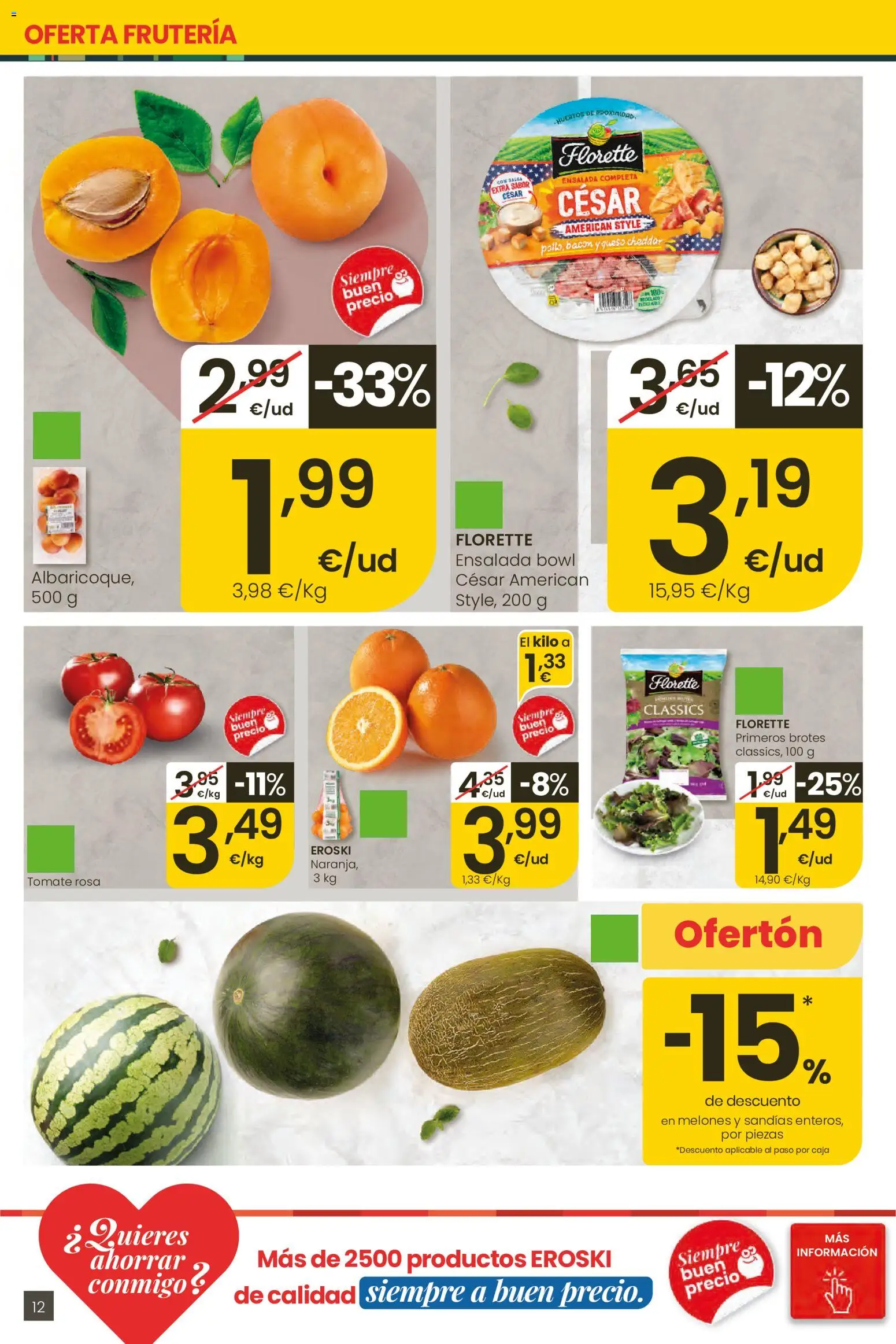 Eroski Ofertones de verano │ válido desde el 28.05.2026 | Página: 12 | Productos: Ensalada, Caja