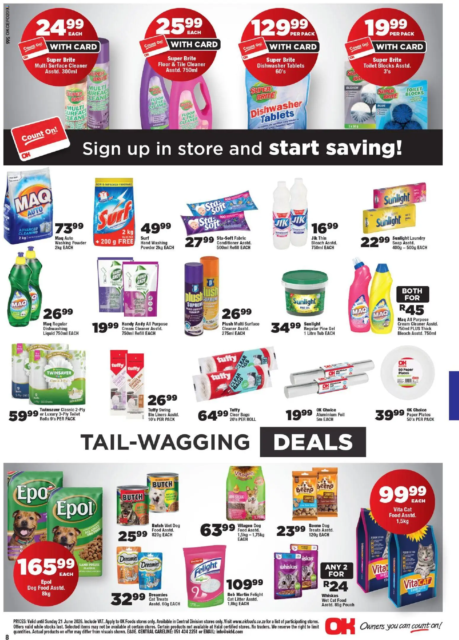 New OK Foods catalogue – valid from 10.06.2026 | Page: 8 | Products: Steak, Toilet, Conditioner, Soap