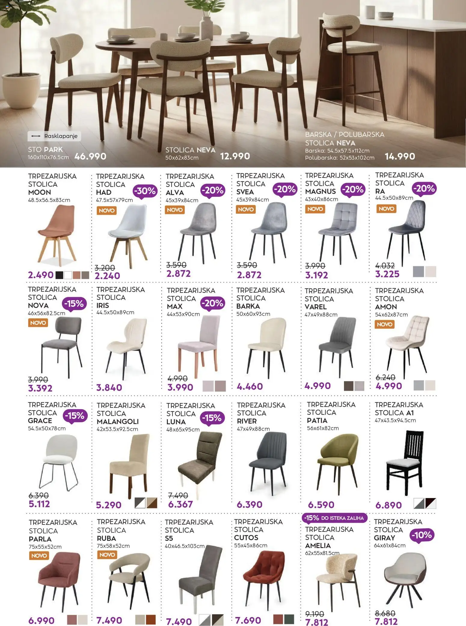Matis katalog - važi od 01.01.2026 | Strana: 20 | Proizvode: Sto, Stolica