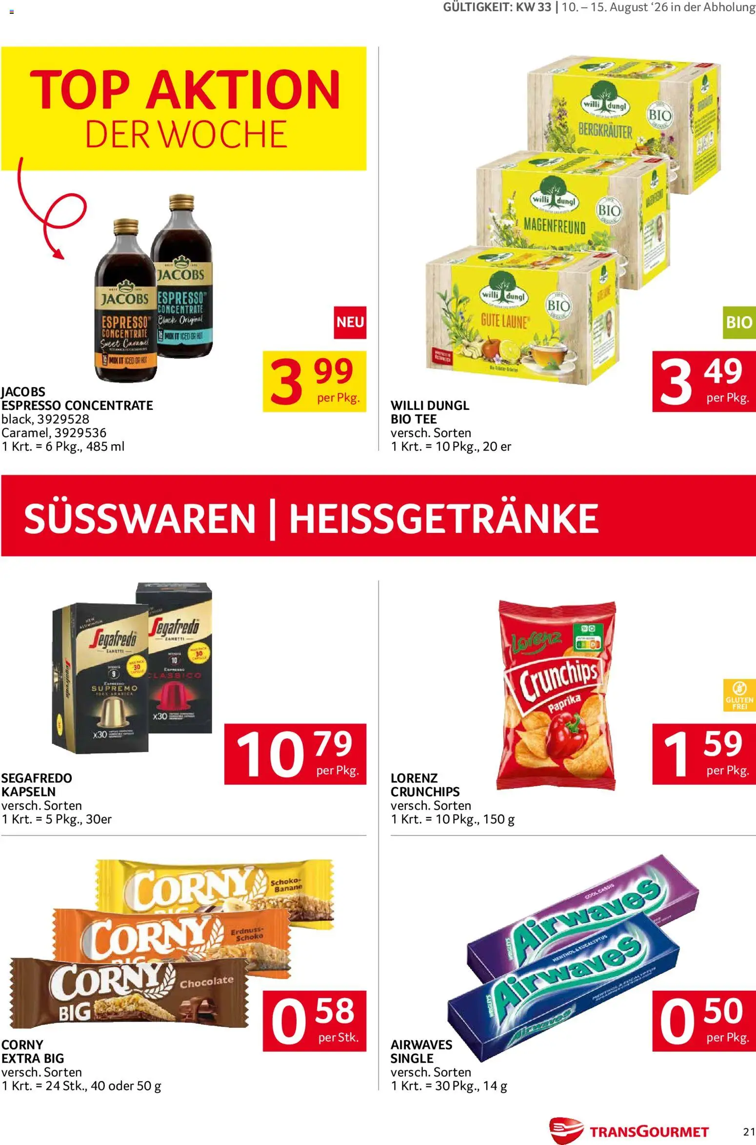 Transgourmet Flugblatt gültig ab 10.08.2026 | Seite: 21 | Produkte: Tee