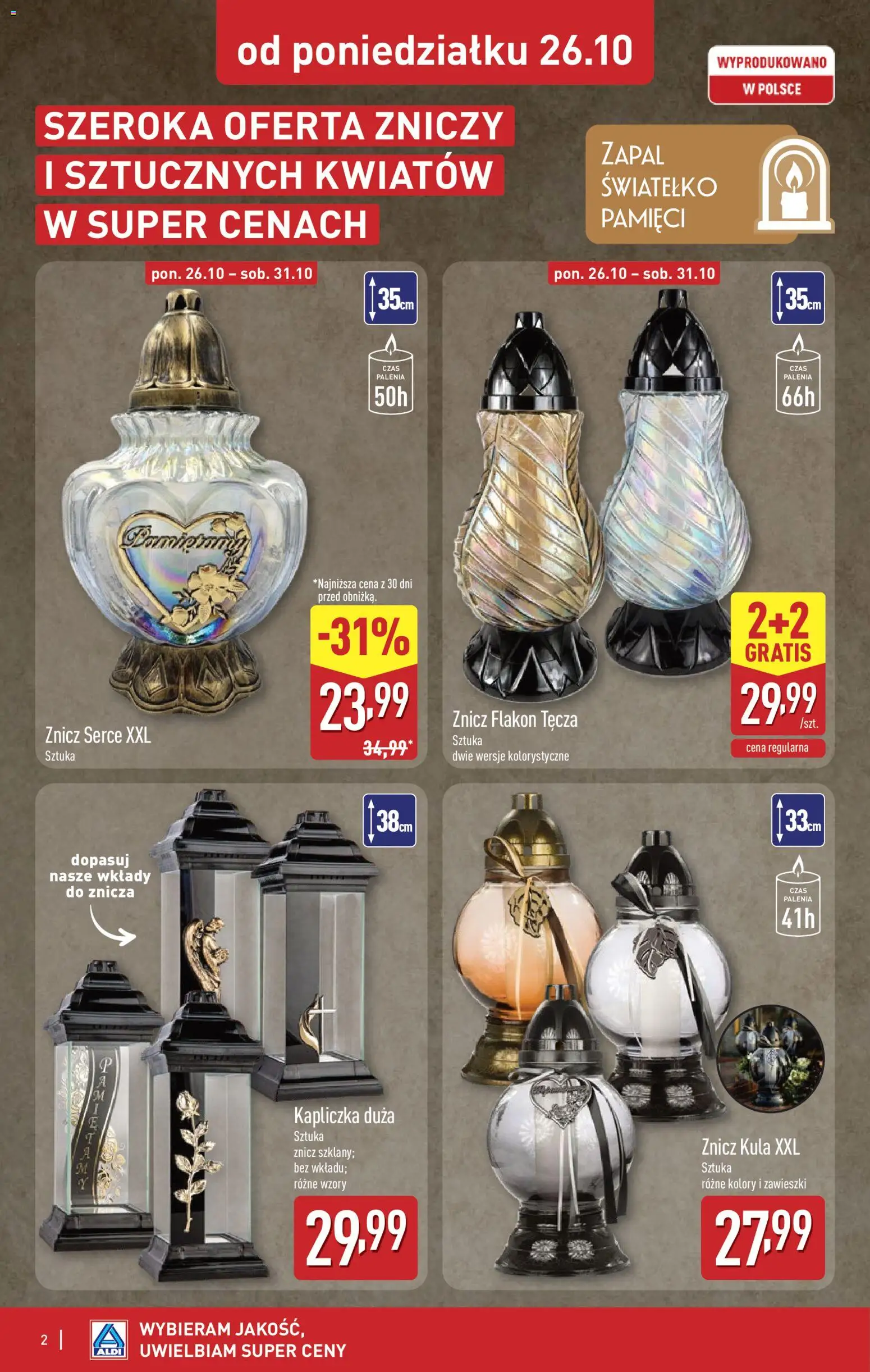 Aldi gazetka - Znicze i stroiki od 26.10.2026 | Strona: 2