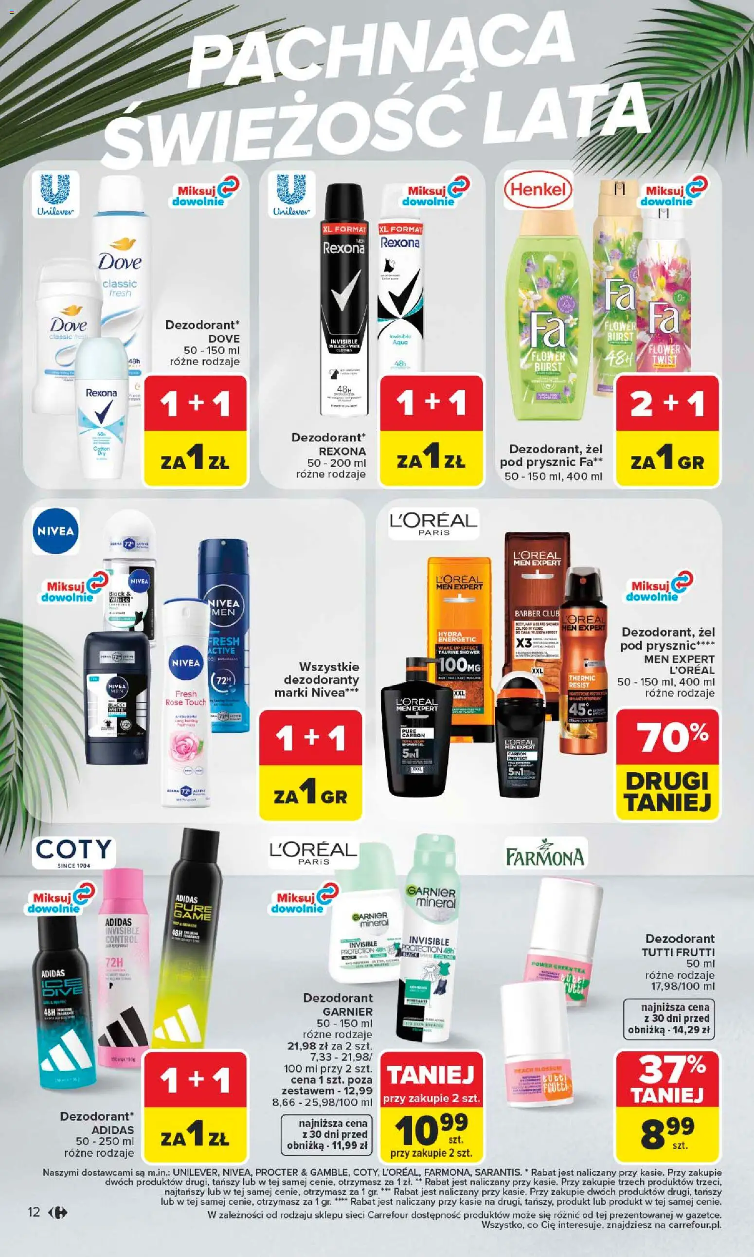 Carrefour gazetka - Latem jest pięknie od 06.07.2026 | Strona: 12 | Produkty: Gęś, Prysznic, Żel pod prysznic, Dezodorant
