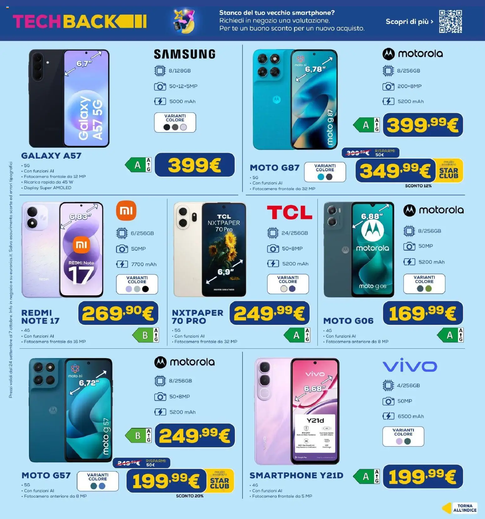 Volantino Euronics del 24/09/2026 | Pagina: 13 | Prodotti: Tè, Smartphone, Fotocamera, Samsung