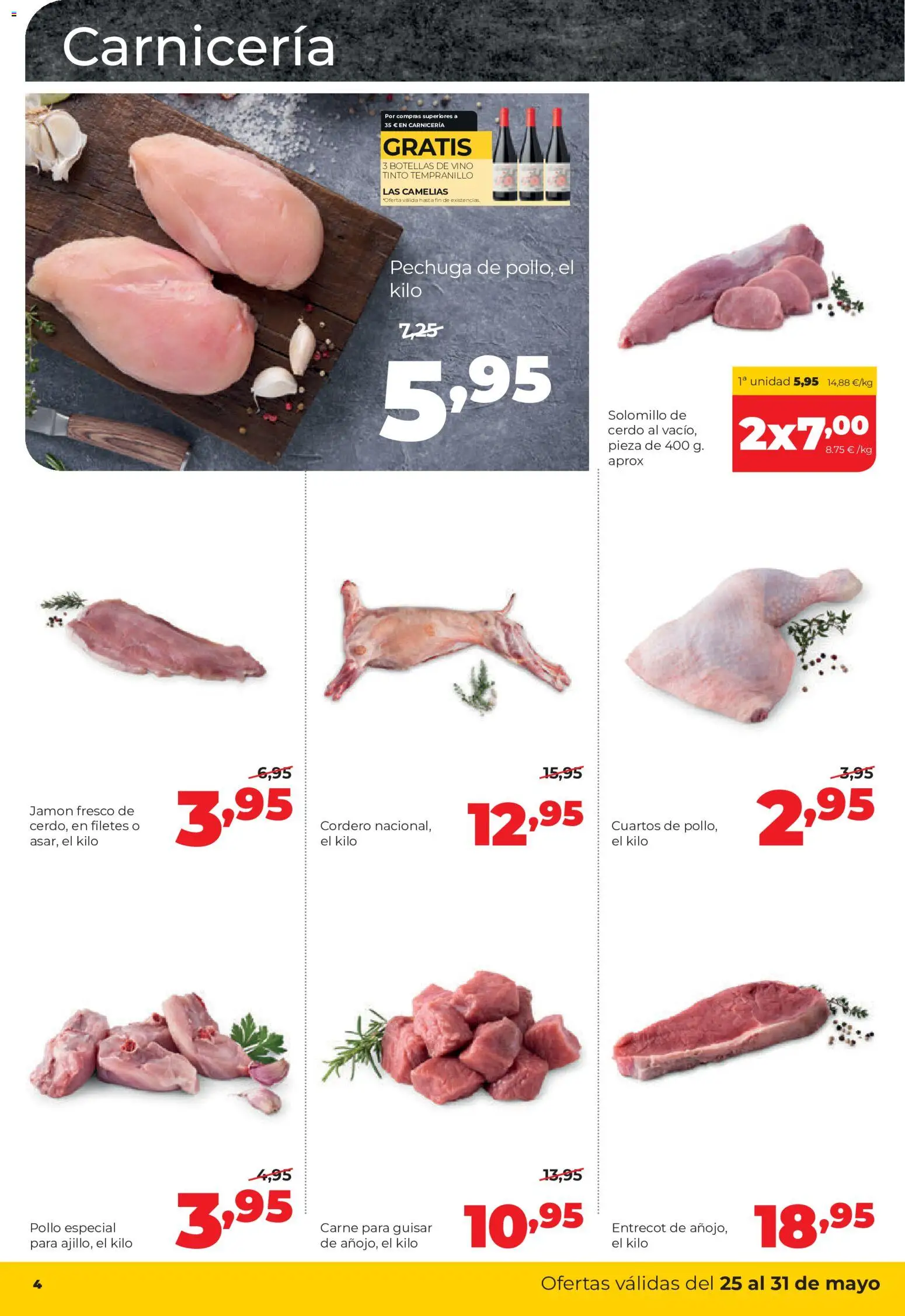 Alimerka folleto Castilla y León │ válido desde el 25.05.2026 | Página: 4 | Productos: Solomillo de cerdo, Jamón, Vino, Cerdo