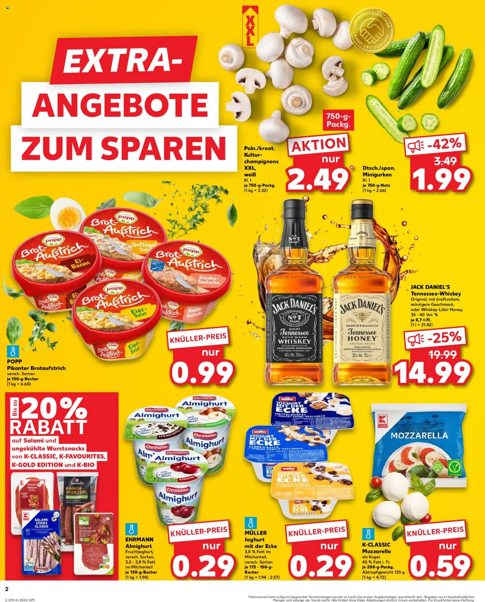 Kaufland Prospekt Rostock	 – gültig ab 07.05.2026 | Seite: 2 | Produkte: Ehrmann almighurt, Joghurt, Jack Daniel's, Salami
