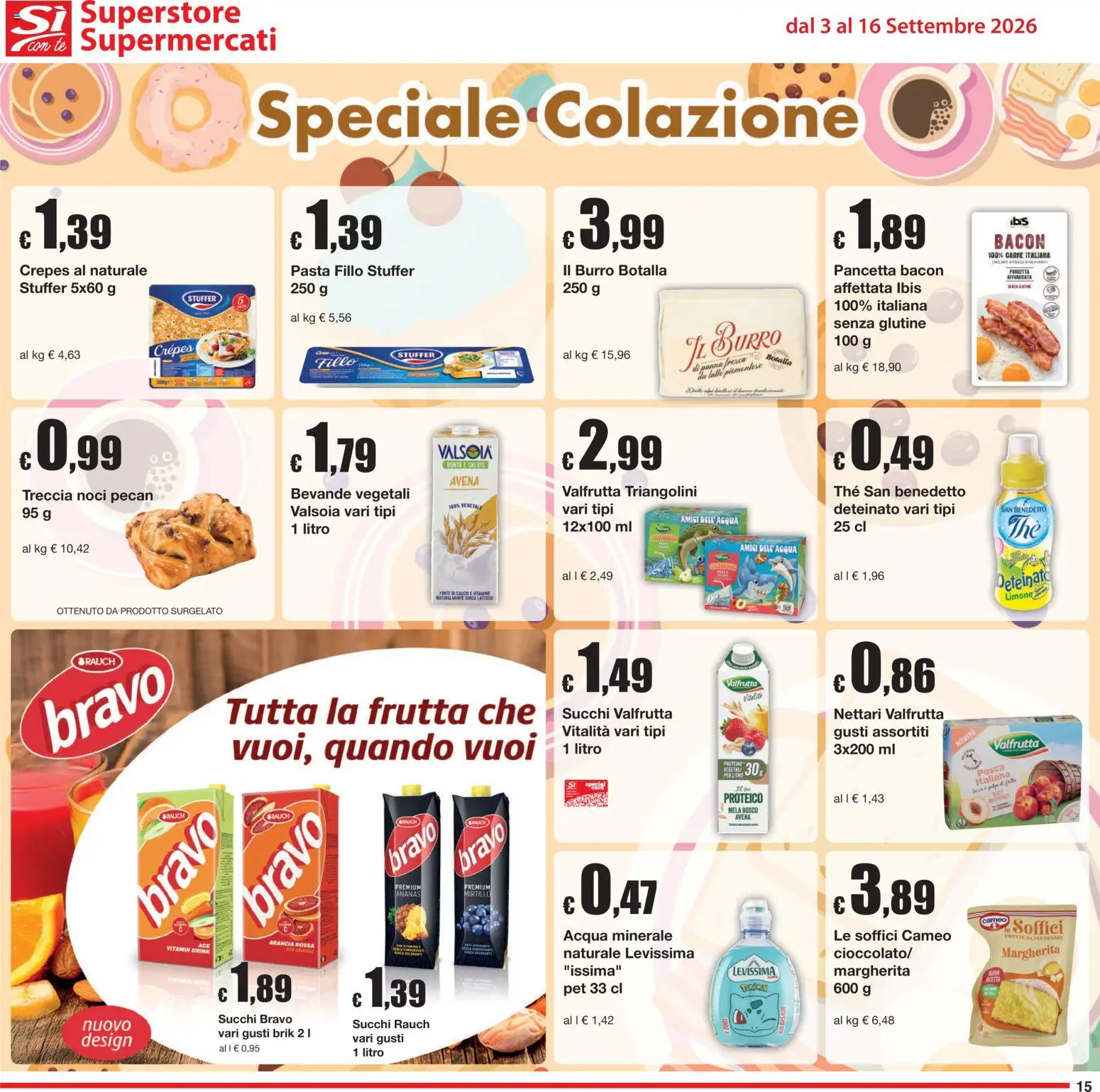 Volantino Sì con Te del 03/09/2026 | Pagina: 15 | Prodotti: Tè, Burro, Ananas, Bacon