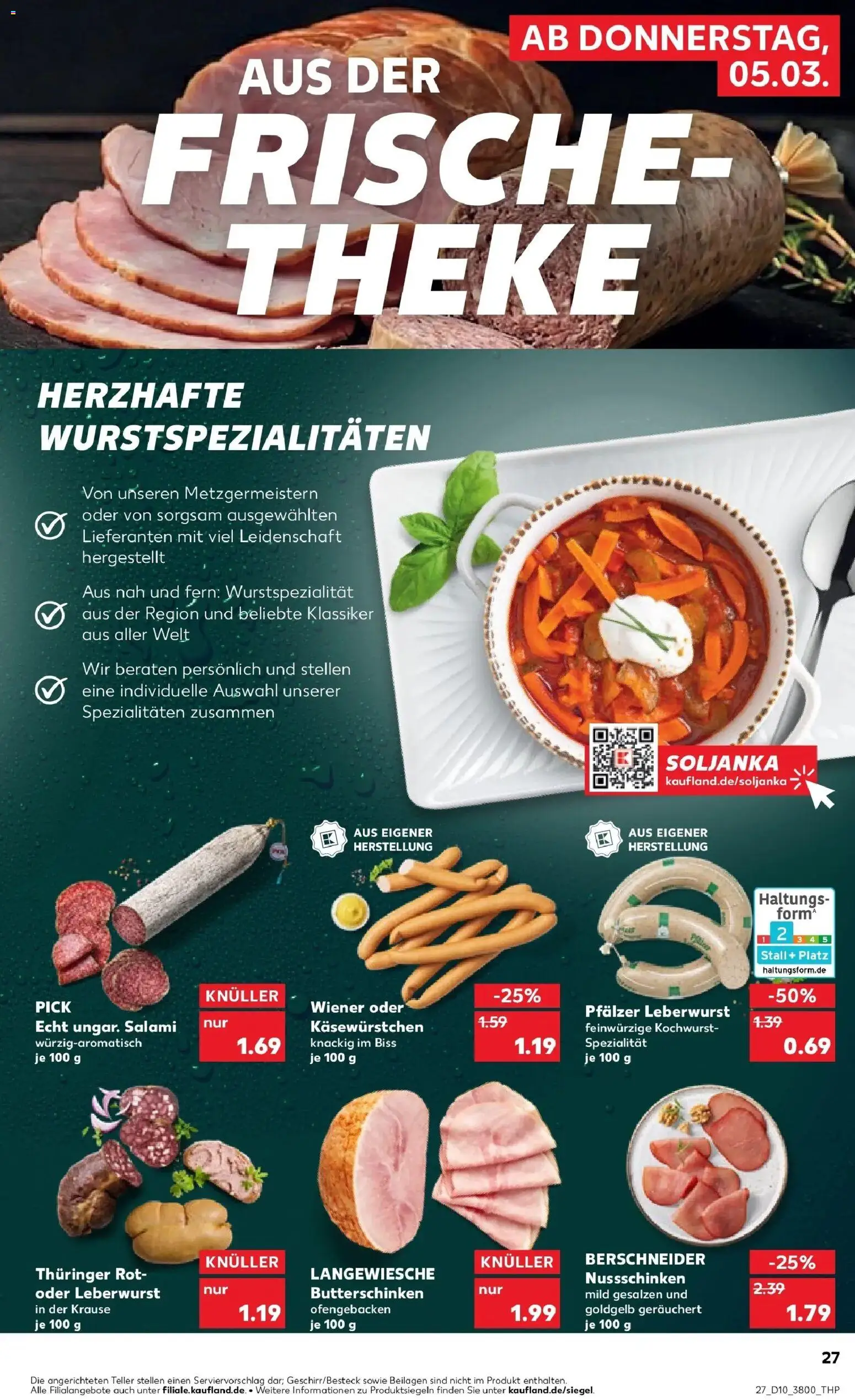Kaufland Prospekt Lutherstadt Wittenberg	 – gültig ab 02.03.2026 | Seite: 39 | Produkte: Theke, Salami
