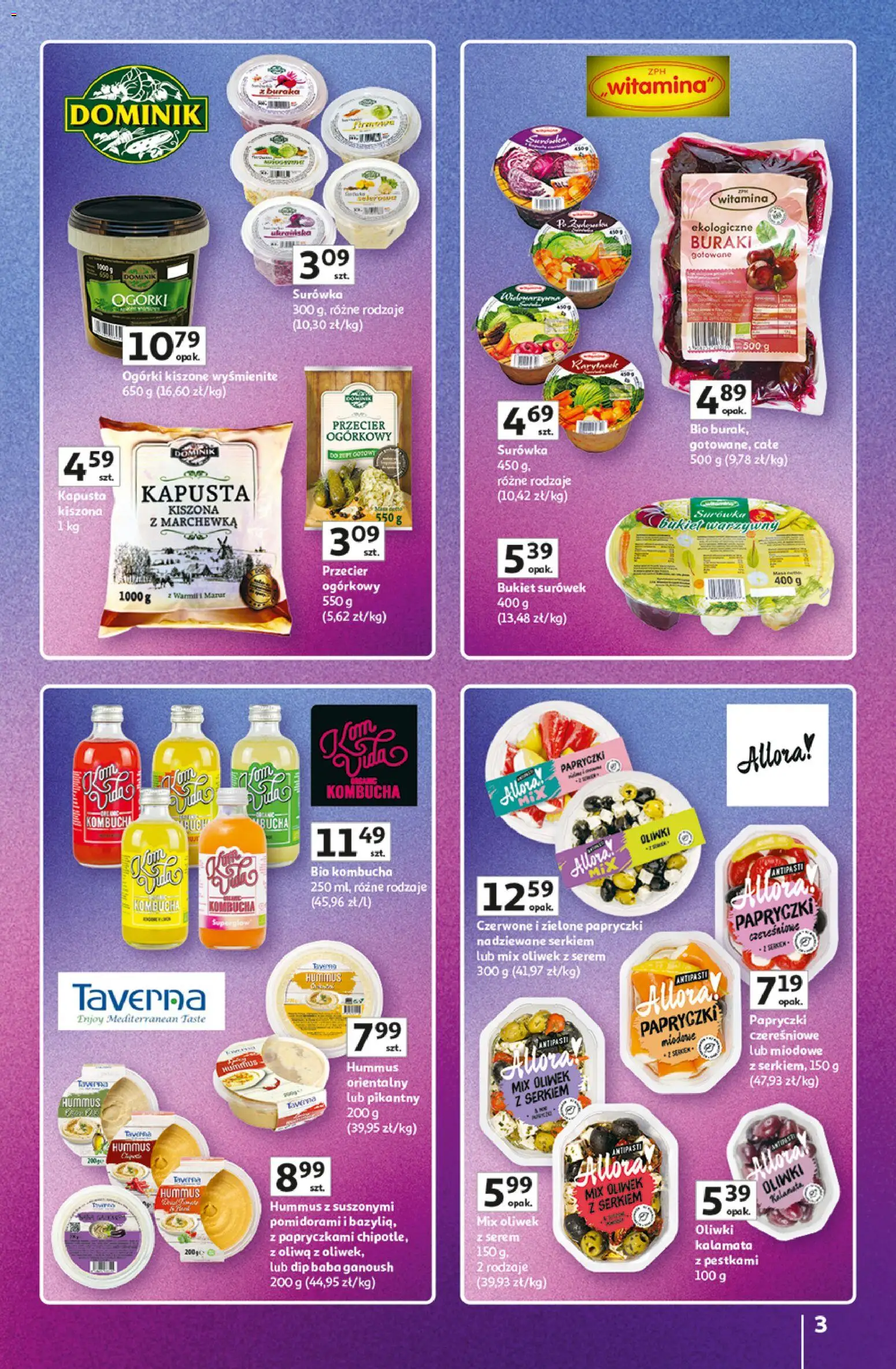 Auchan gazetka - 30 Lat Hipermarket Znane marki od 03.09.2026 | Strona: 3 | Produkty: Serem, Buraki gotowane, Ogórki kiszone, Ogórki