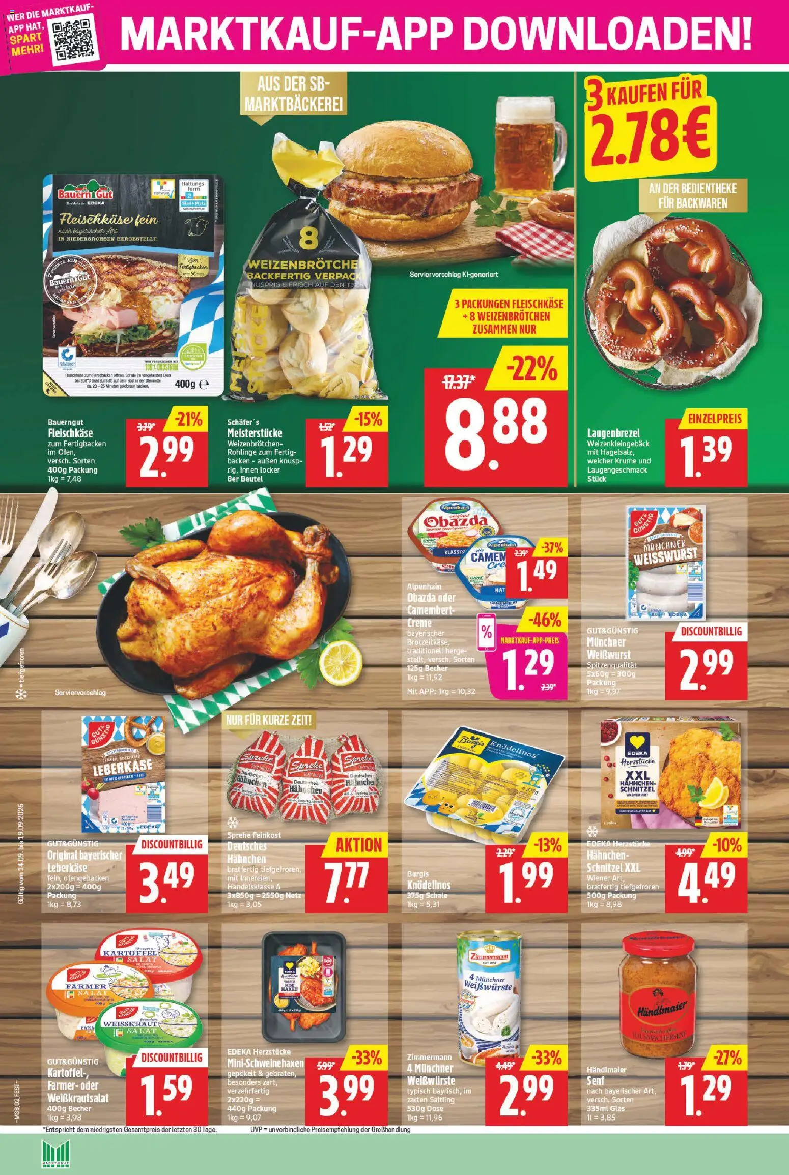 Marktkauf Prospekt – gültig ab 14.09.2026 | Seite: 2 | Produkte: Creme, Camembert, Bauerngut, Leberkase