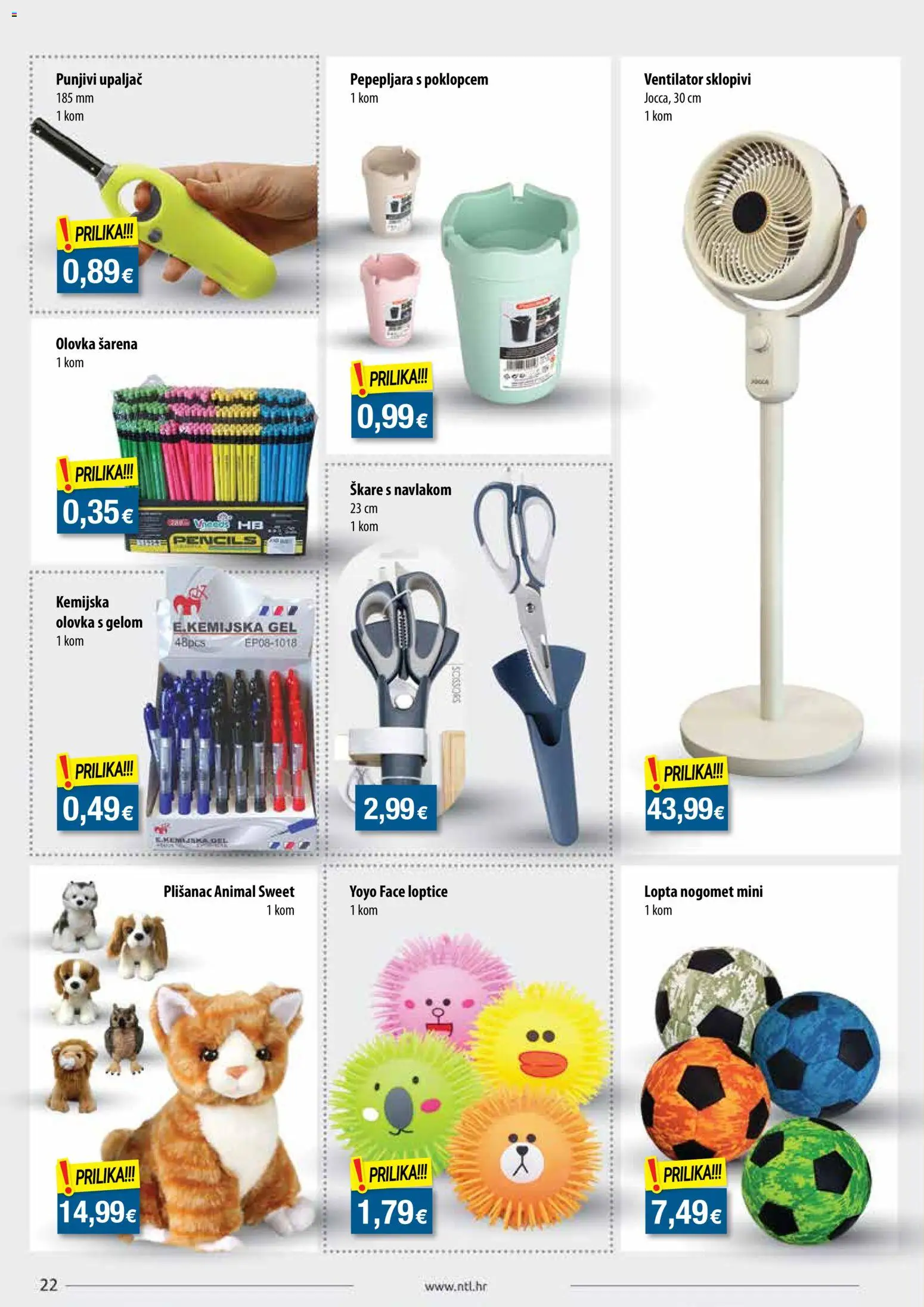 NTL katalog | vrijedi od 05.08.2026 | Stranica: 22 | Proizvodi: Ventilator, Lopta, Upaljač, Škare