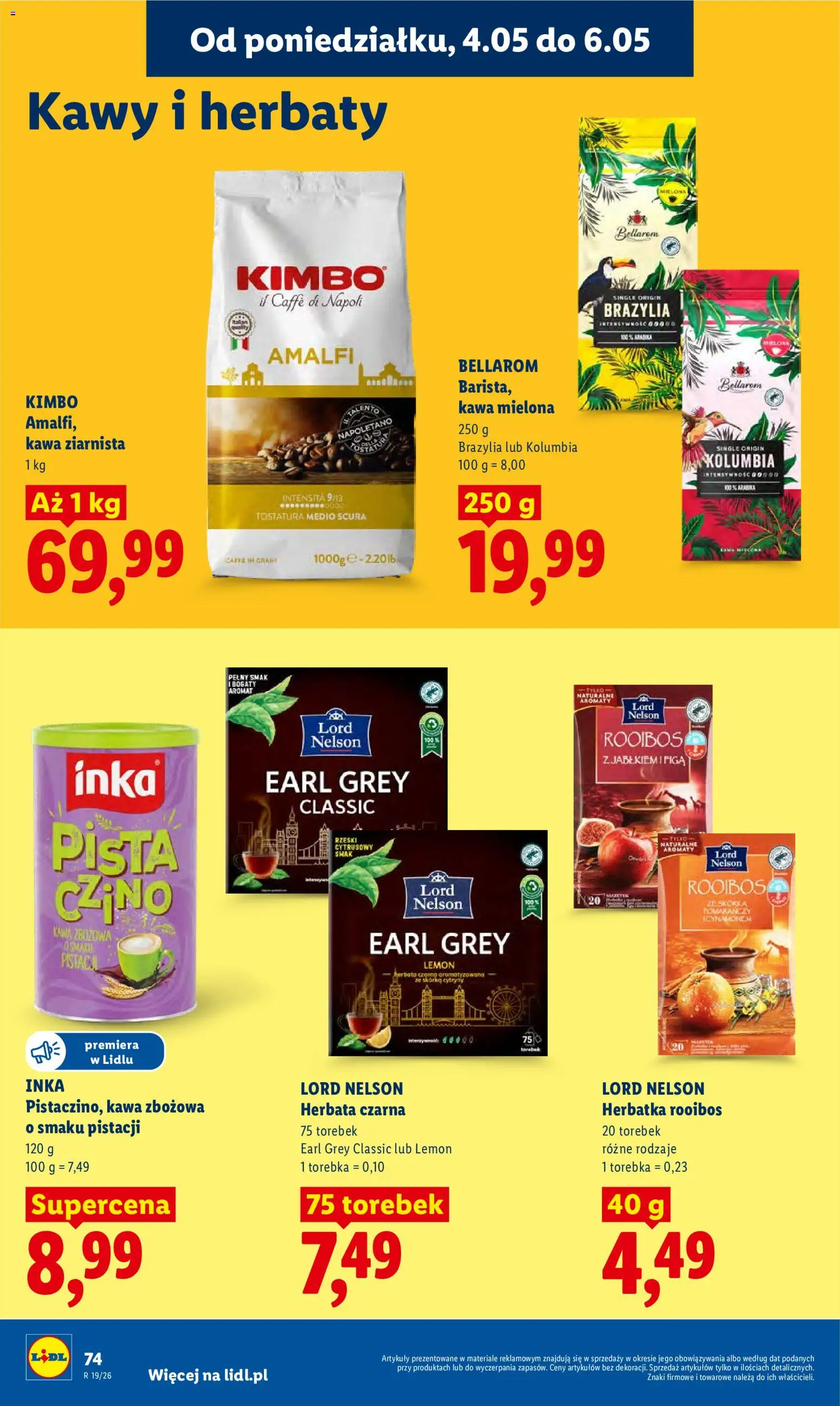 Lidl gazetka od 04.05.2026 | Strona: 80 | Produkty: Kawa ziarnista, Cytryny, Kawa, Herbata