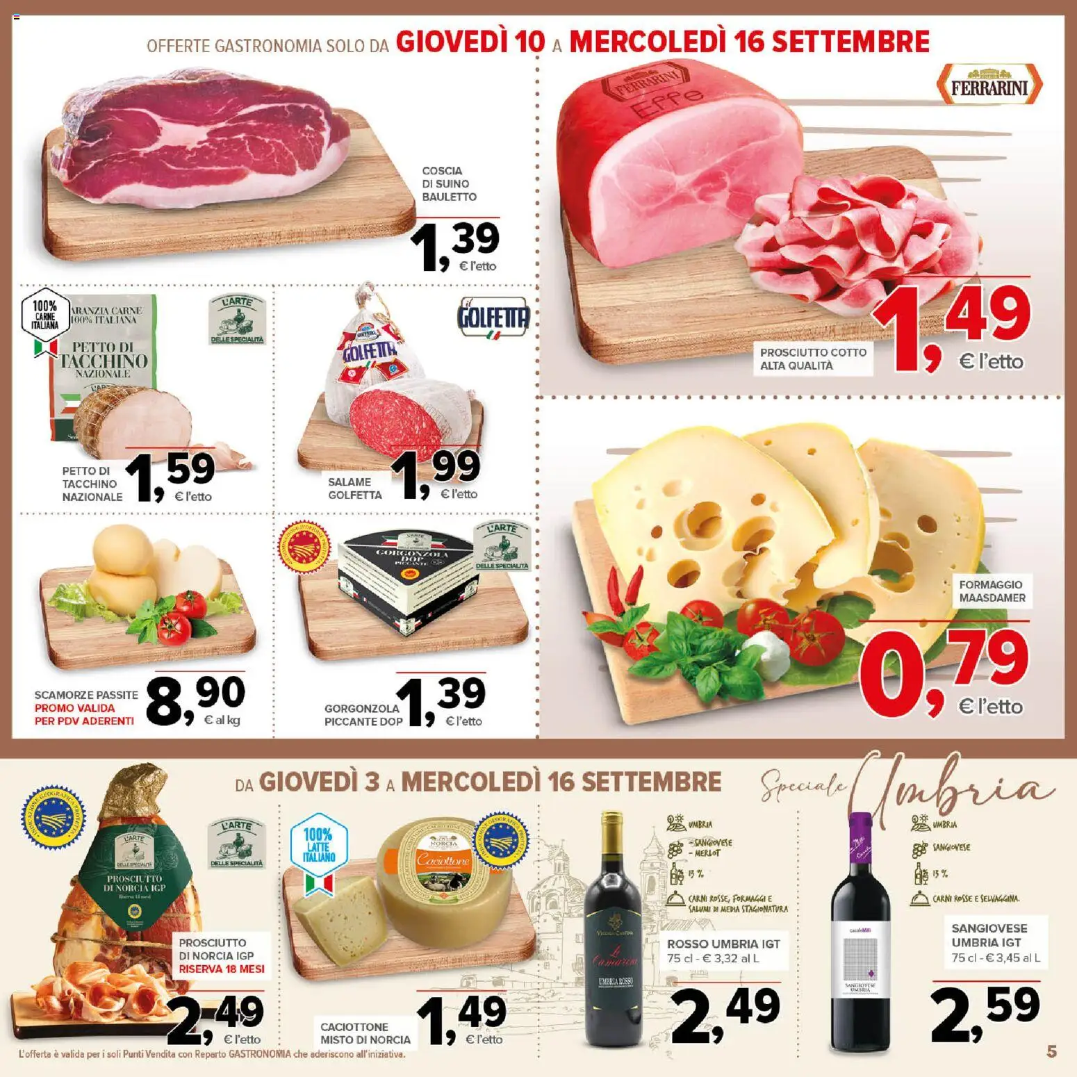 Volantino Todis del 03/09/2026 | Pagina: 5 | Prodotti: Salame, Tacchino, Carne, Specialità