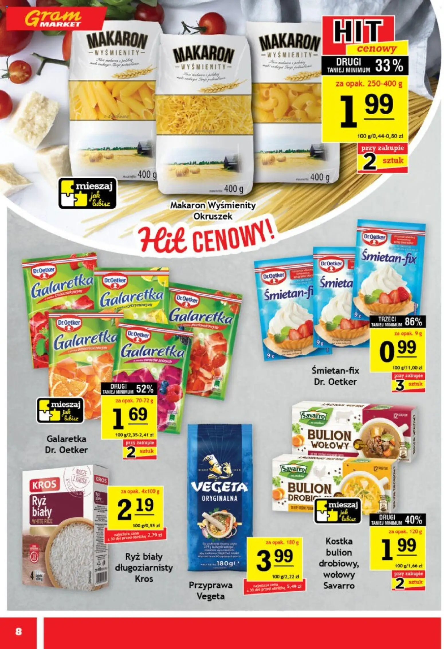 Gram Market gazetka od 01.07.2026 | Strona: 8 | Produkty: Galaretka, Ryż, Makaron