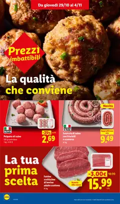 Anteprima del volantino Polpette di suino, 320 g confezione valido a partire dal 29/10/2026 | Pagina: 8 | Prodotti: Bovino, Suino, Salsiccia, Friarielli