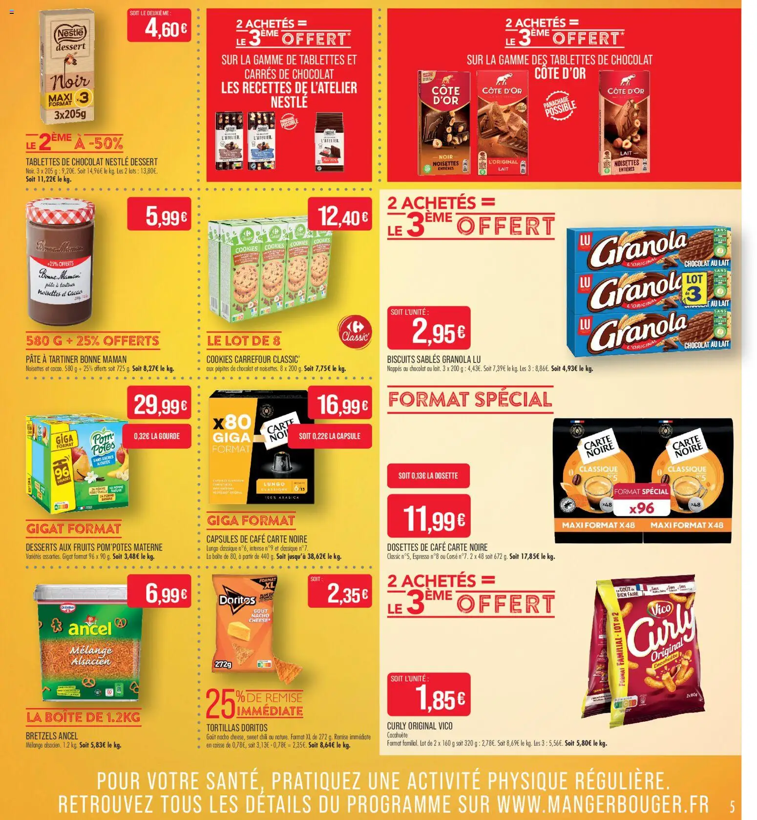 {H1} | Page: 5 | Produits: Pomme, Gourde, Pâte à tartiner, Biscuits