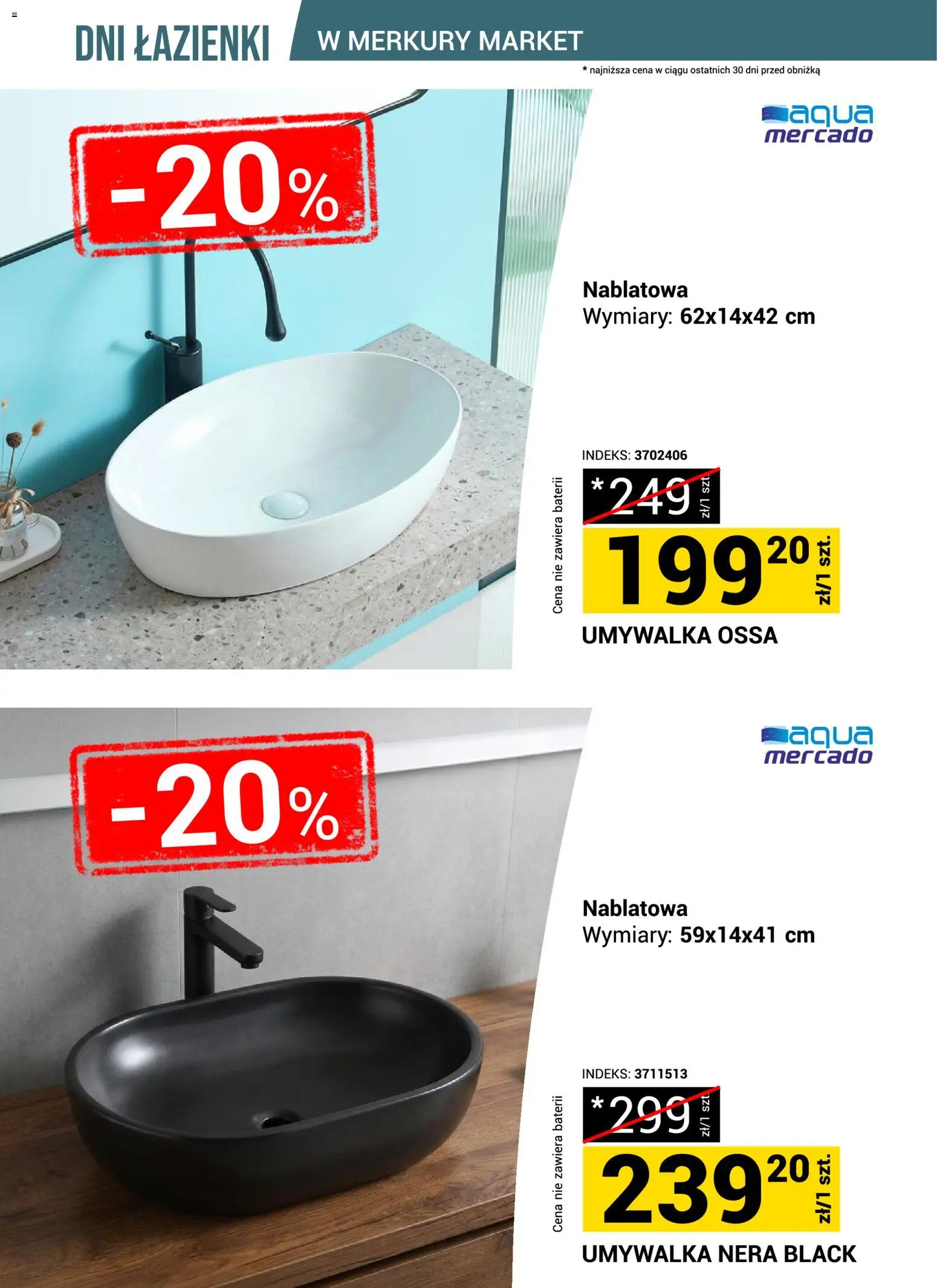 Merkury Market gazetka - Dni łazienki od 18.07.2026 | Strona: 16 | Produkty: Umywalka