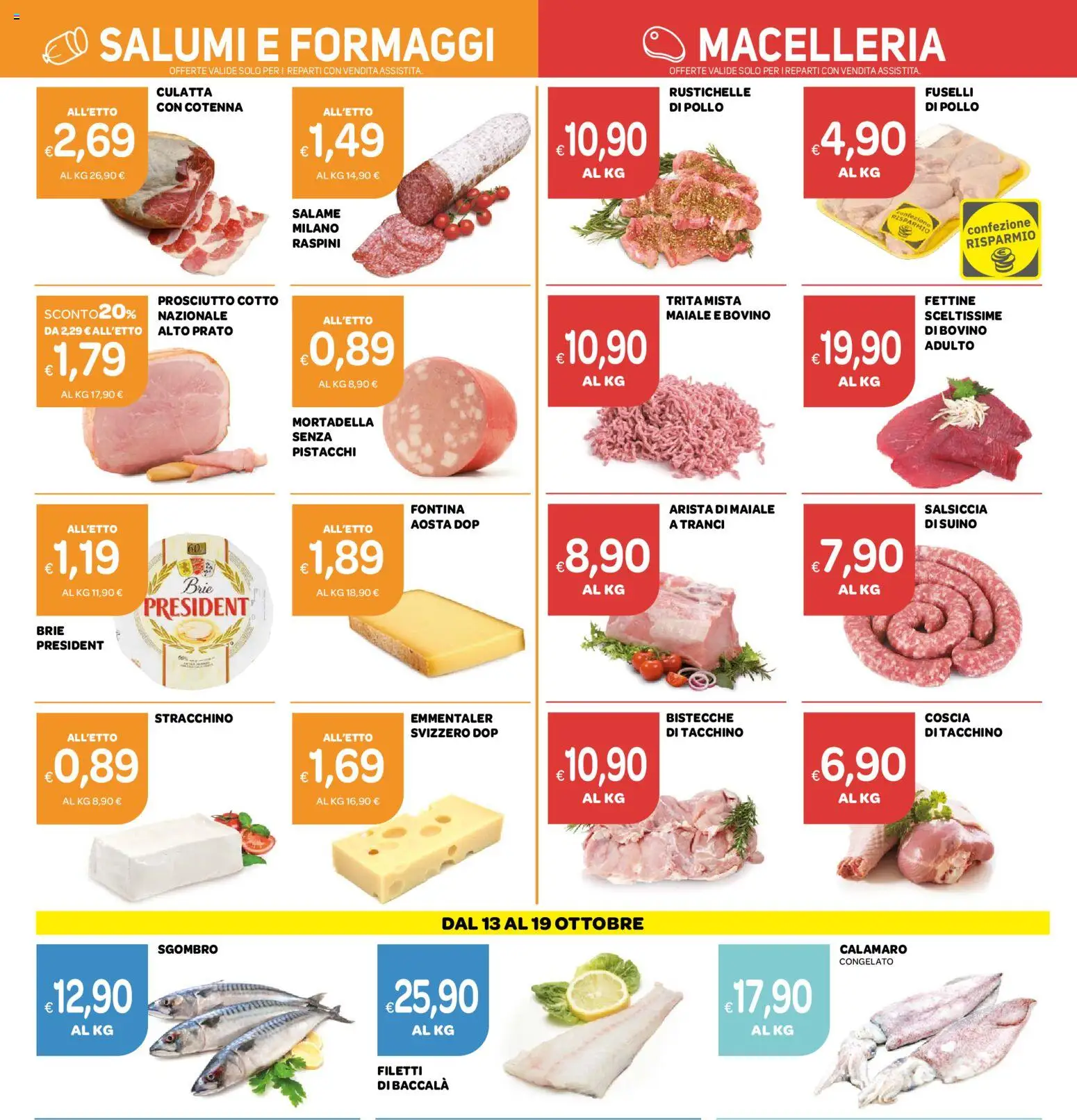 Volantino Ekom del 06/10/2026 | Pagina: 9 | Prodotti: Bovino, Pollo, Maiale, Stracchino