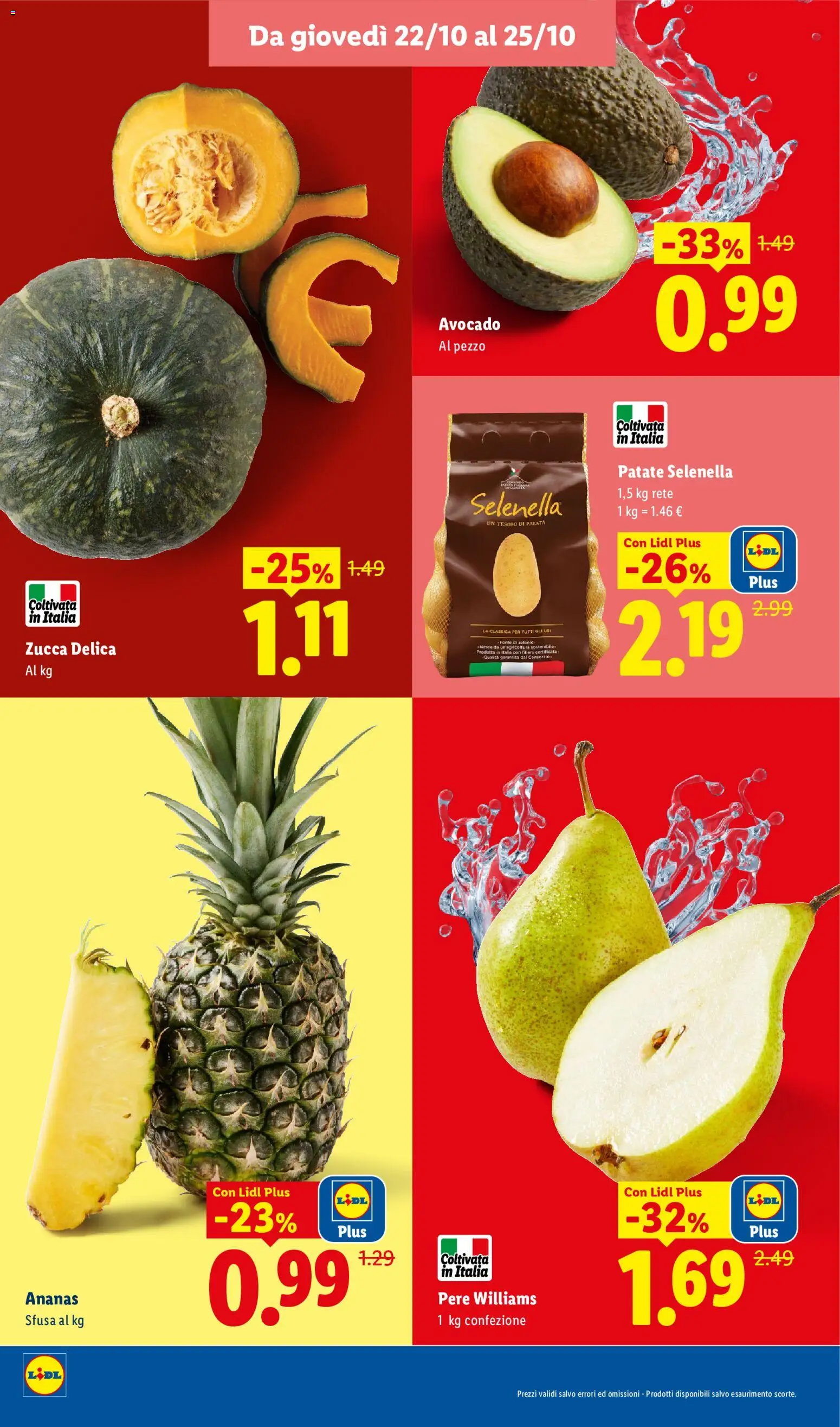Volantino Lidl del 22/10/2026 | Pagina: 2 | Prodotti: Pere, Avocado, Patate, Zucca