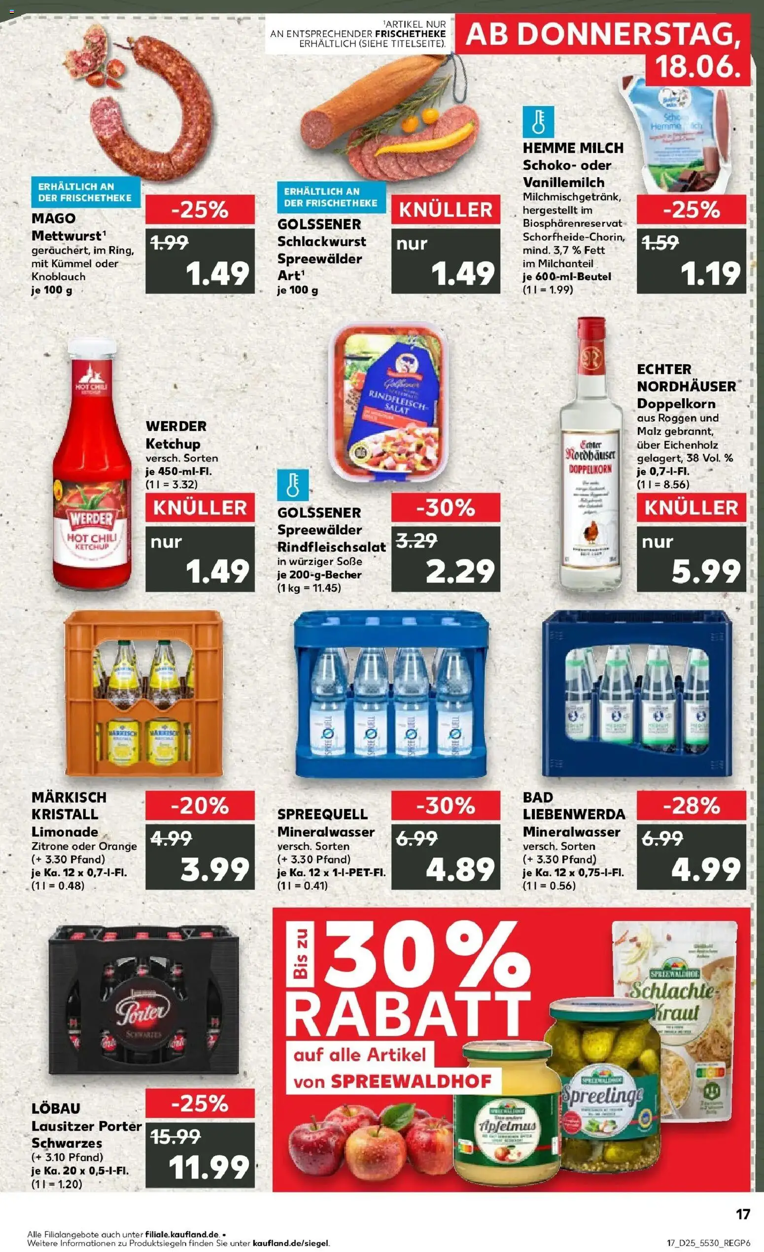 Kaufland Prospekt Bad Freienwalde (Oder) – gültig ab 18.06.2026 | Seite: 2 | Produkte: Limonade, Mineralwasser, Soße, Kraut