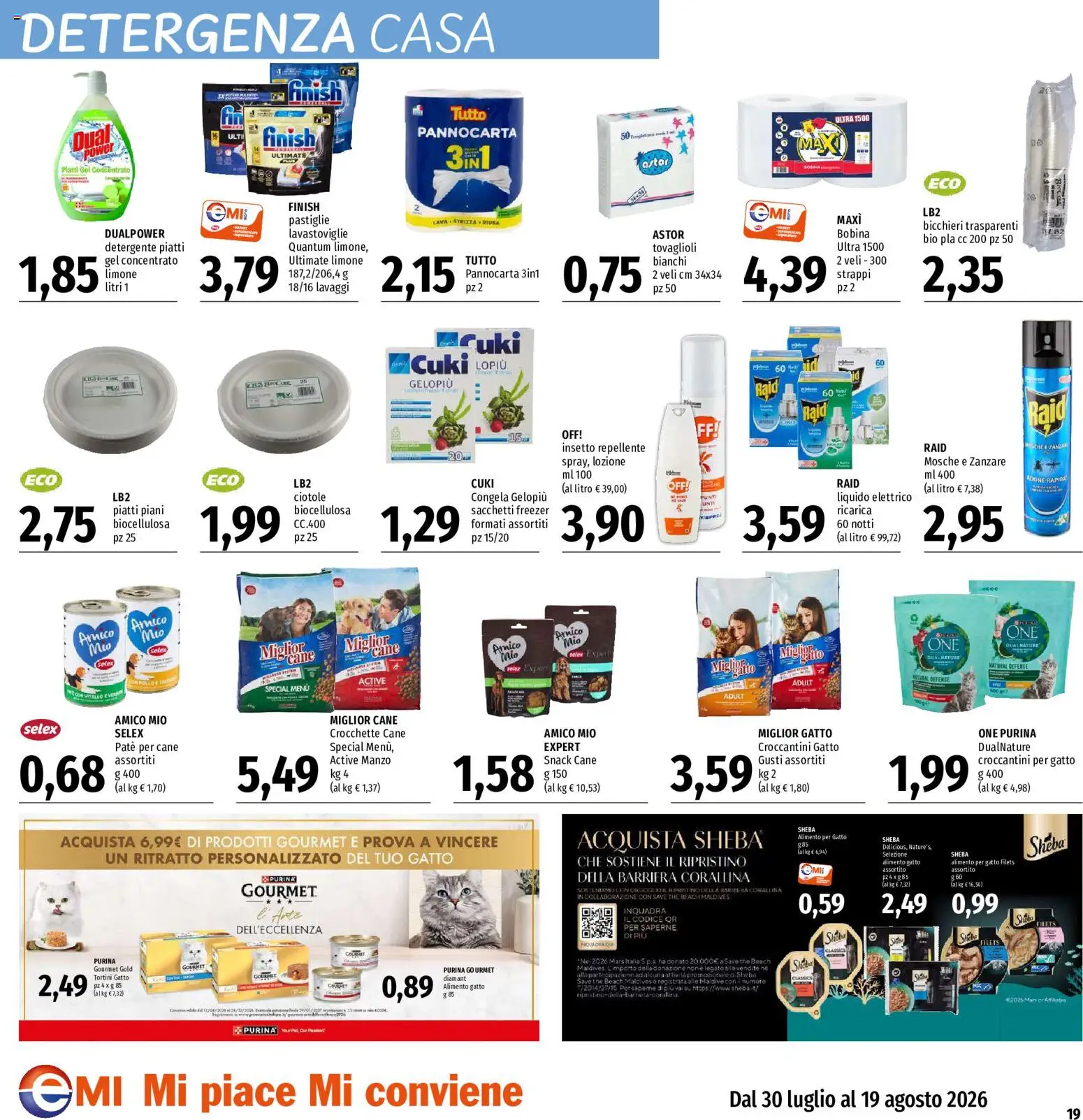Volantino EMI del 30/07/2026 | Pagina: 19 | Prodotti: Pollo, Detergente, Manzo, The