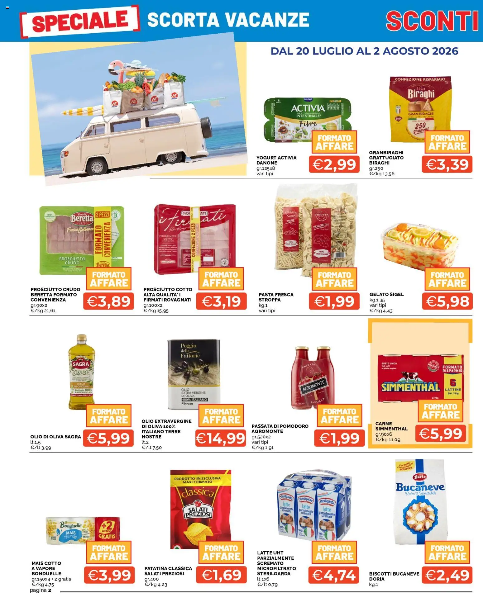 Volantino Mercatò del 20/07/2026 | Pagina: 2 | Prodotti: Biscotti, Pomodoro, Olio, Bottiglia