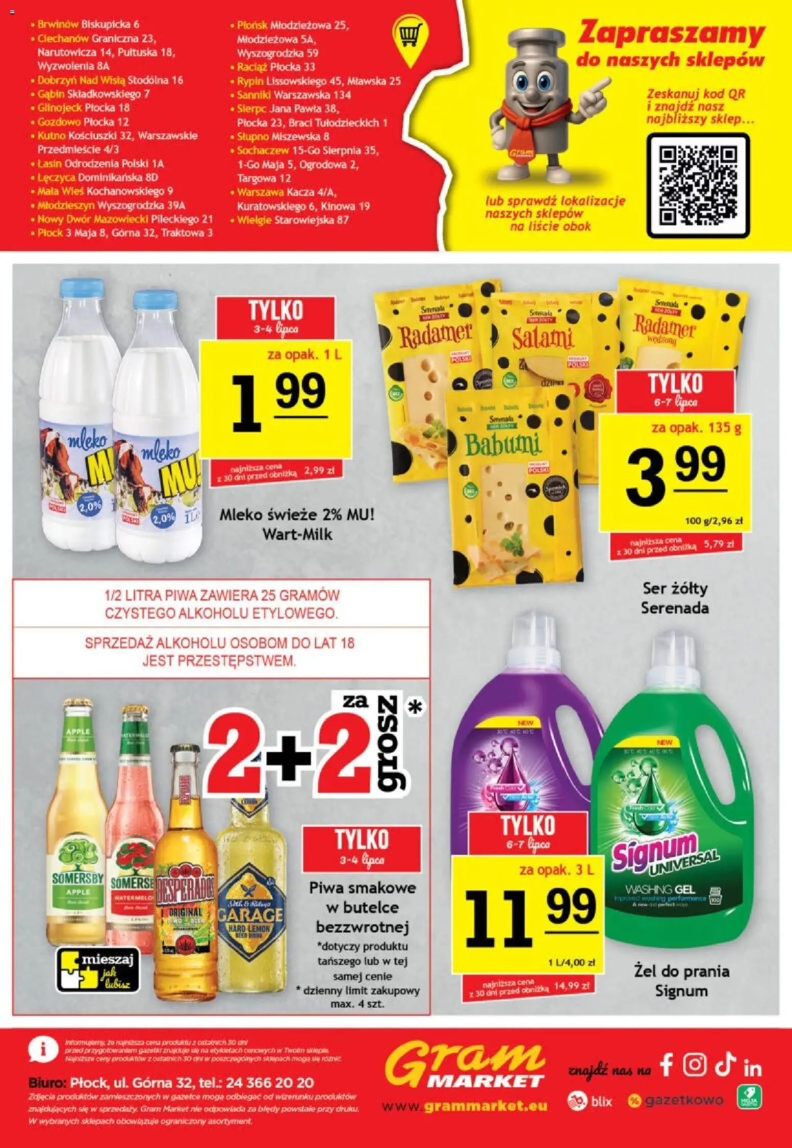 Gram Market gazetka od 01.07.2026 | Strona: 16 | Produkty: Ser żółty, Ser, Salami, Somersby