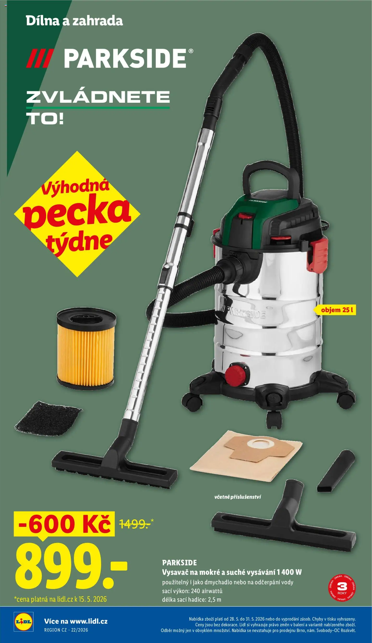 Lidl leták od 28.05.2026 | Strana: 8 | Produkty: Parkside, Zahrada, Hadice, Vysavač