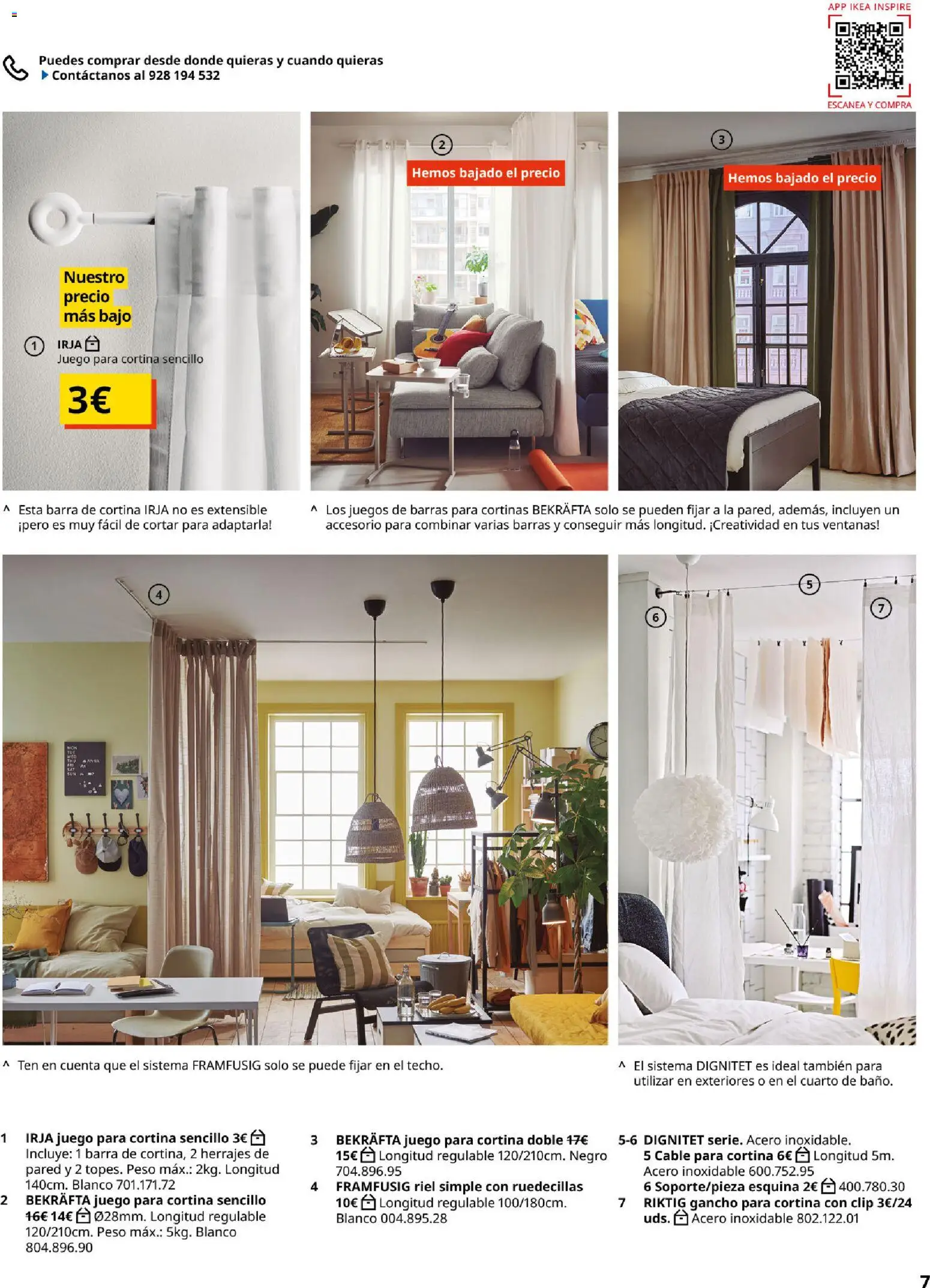 Catálogo IKEA Cortinas │ válido desde el 01/02/2026 | Página: 7 | Productos: Cortina, Cable, Peso
