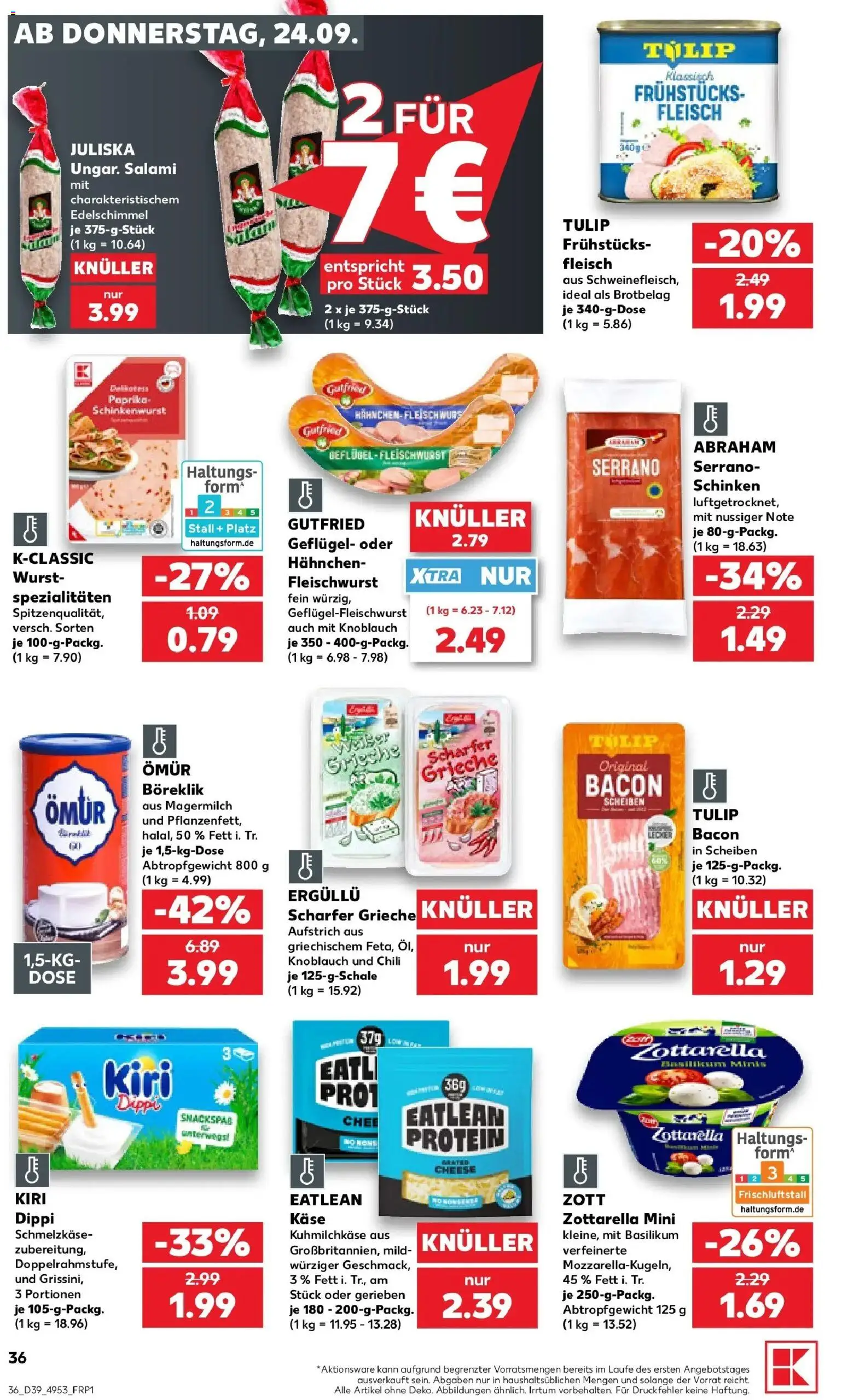 Prospekt Kaufland ab 21.09.2026 » Angebote Online zum Blättern | Seite: 48 | Produkte: Spezialitäten, Knoblauch, Schinken, Fleisch