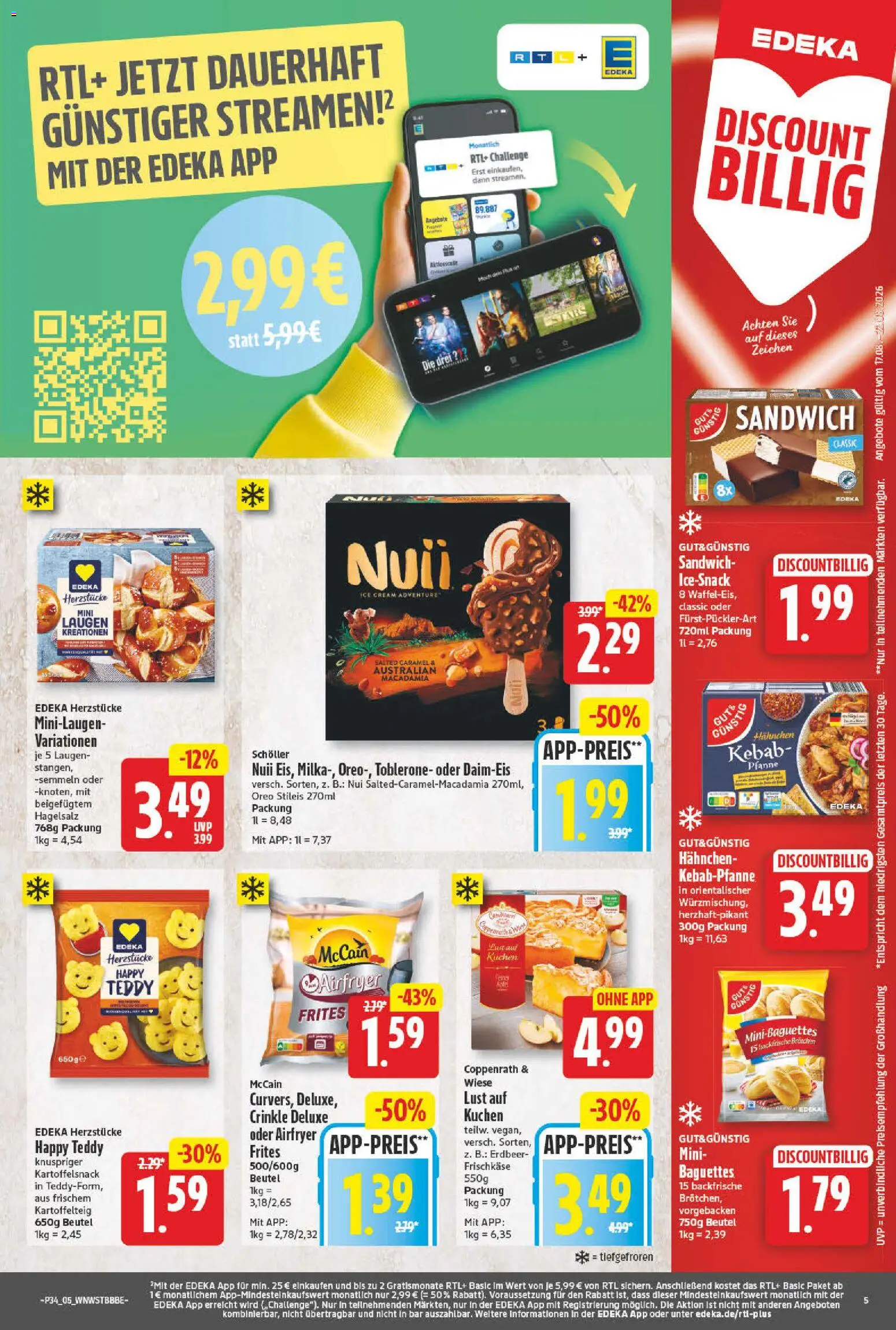 NP Discount Prospekt – gültig ab 17.08.2026 | Seite: 5 | Produkte: Hahnchen, McCain, Kuchen, Frischkase