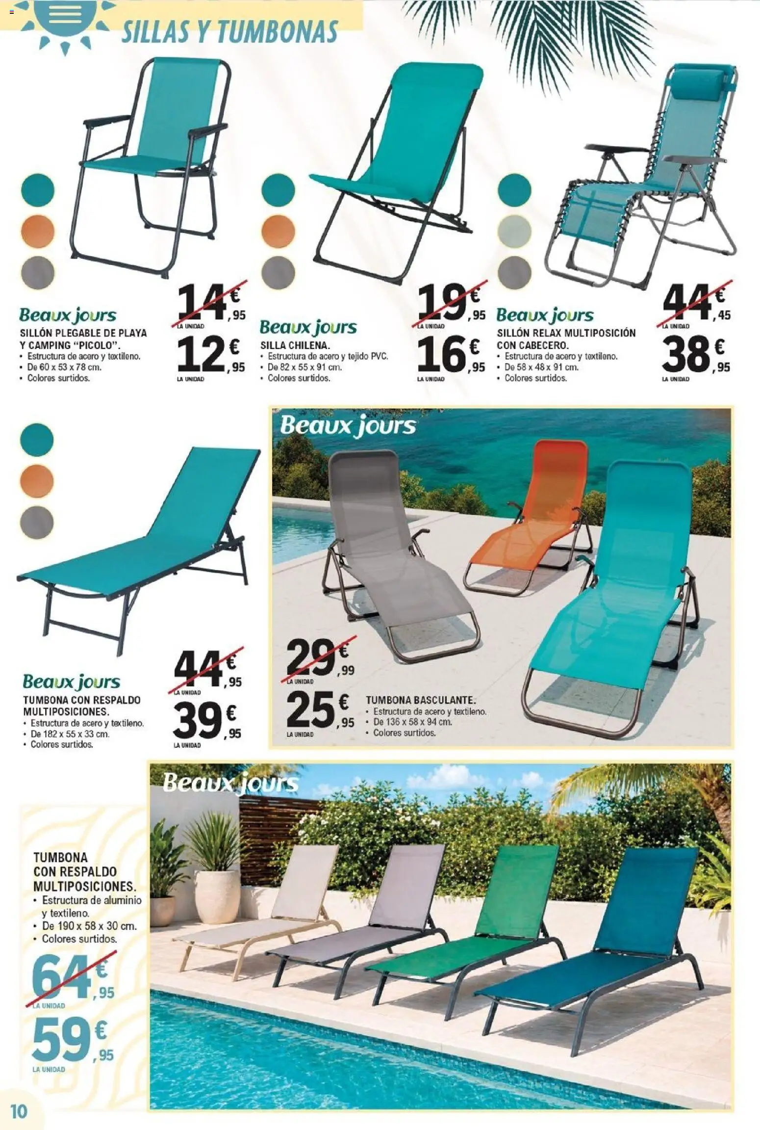 E.Leclerc folleto │ válido desde el 27.05.2026 | Página: 10 | Productos: Tumbona, Sillón, Silla