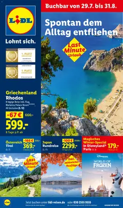 Lidl Reisen Prospekt ab 29.07.2026 gültig