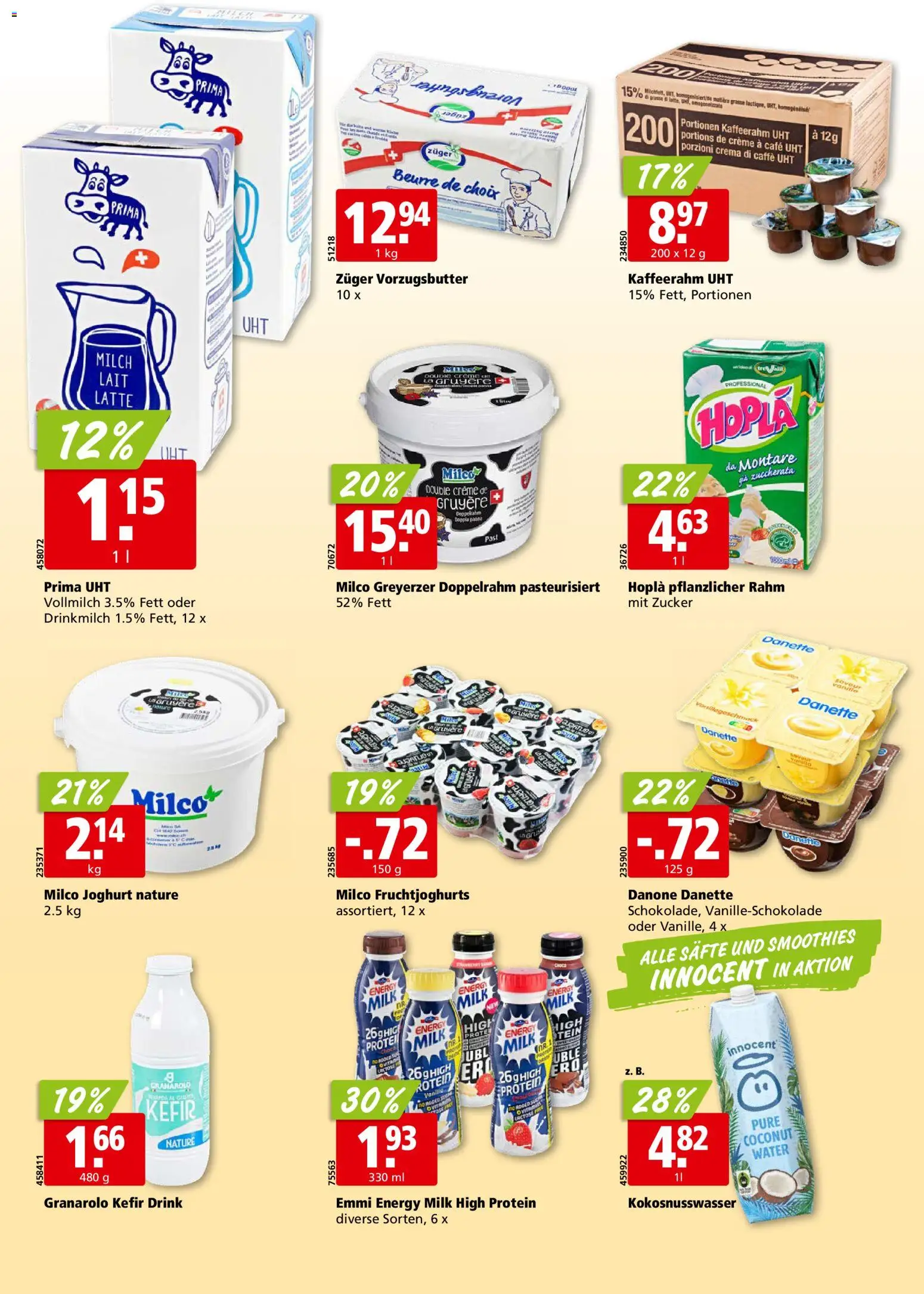 Aligro aktionen Chavannes, Matran, Genf, Sitten – gültig ab 02.11.2026 | Seite: 14 | Produkte: Kefir, Milch, Joghurt, Zucker