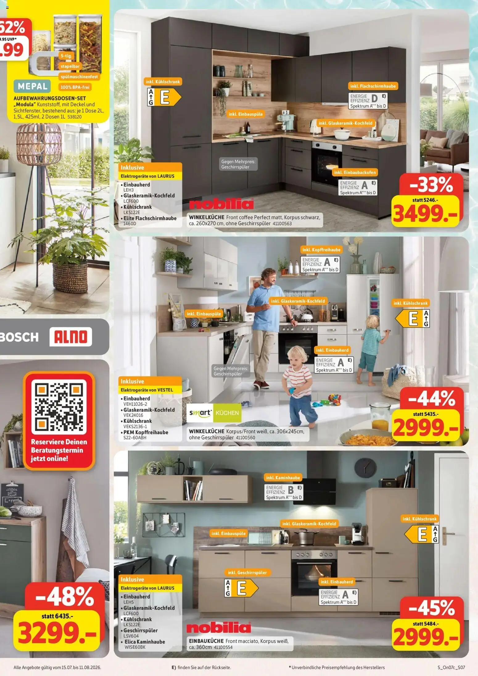Sconto Küchenspezial Großpösna – gültig ab 15.07.2026 | Seite: 7 | Produkte: Geschirrspüler, Einbauküche, Kühlschrank, Kuchen