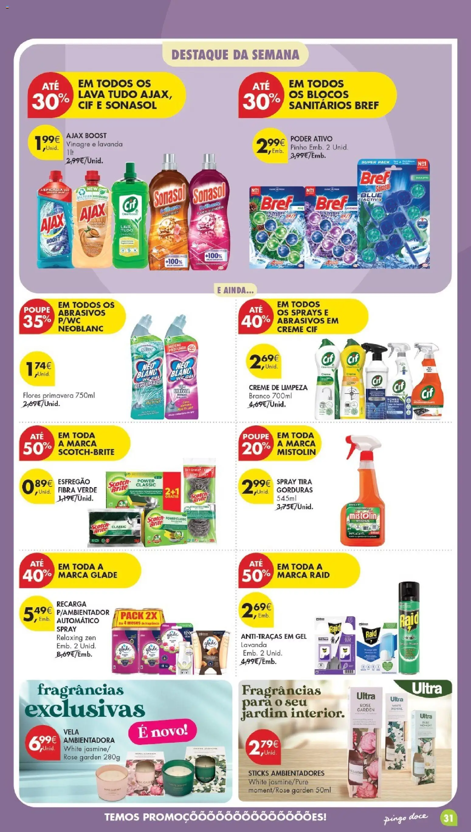 Pingo Doce Poupe Esta Semana Madeira │ válido de 28/07/2026 | Página: 31 | Produtos: Esfregão, Flores, Fragrância, Creme