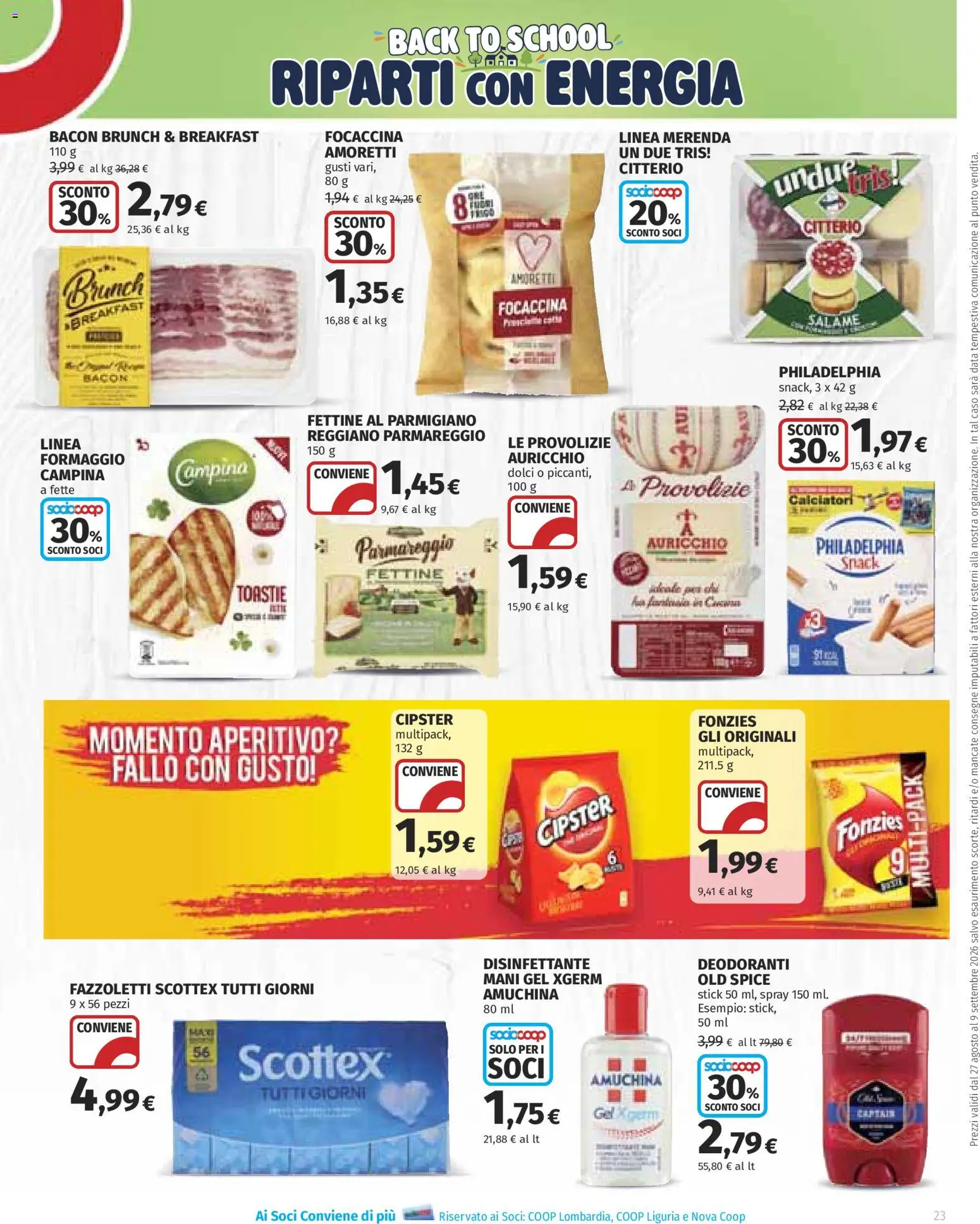 Volantino Ipercoop del 27/08/2026 | Pagina: 23 | Prodotti: Salame, Formaggio, Dolci, Aperitivo