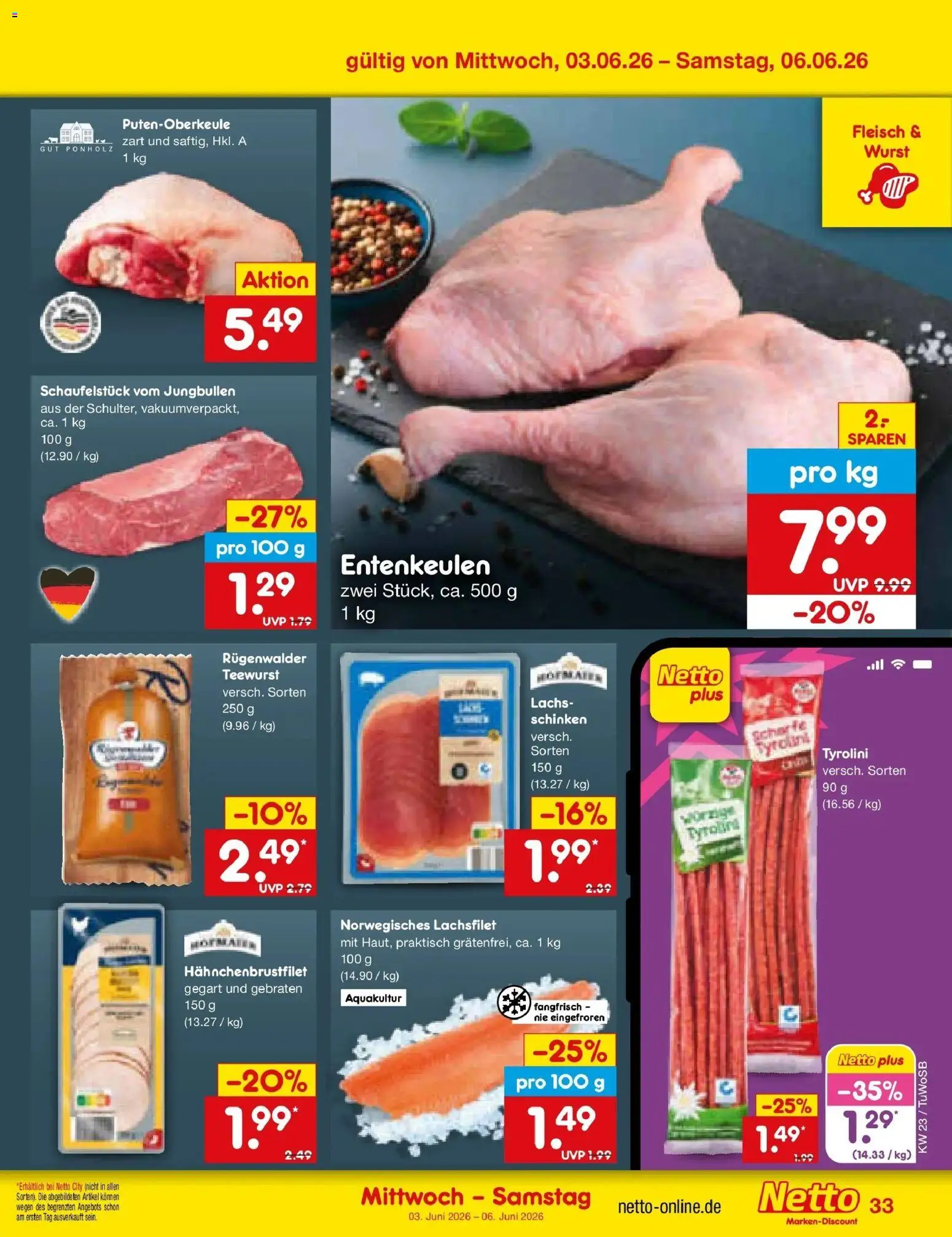 Netto Marken-Discount Prospekt Lahr-Langenwinkel – gültig ab 01.06.2026 | Seite: 47 | Produkte: Lachs, Wurst, Schinken, Fleisch