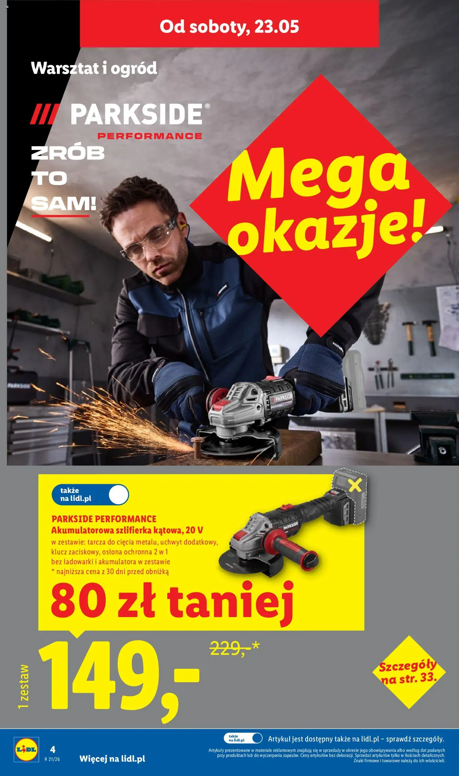 Lidl Katalog od 18.05.2026 | Strona: 4 | Produkty: Szlifierka