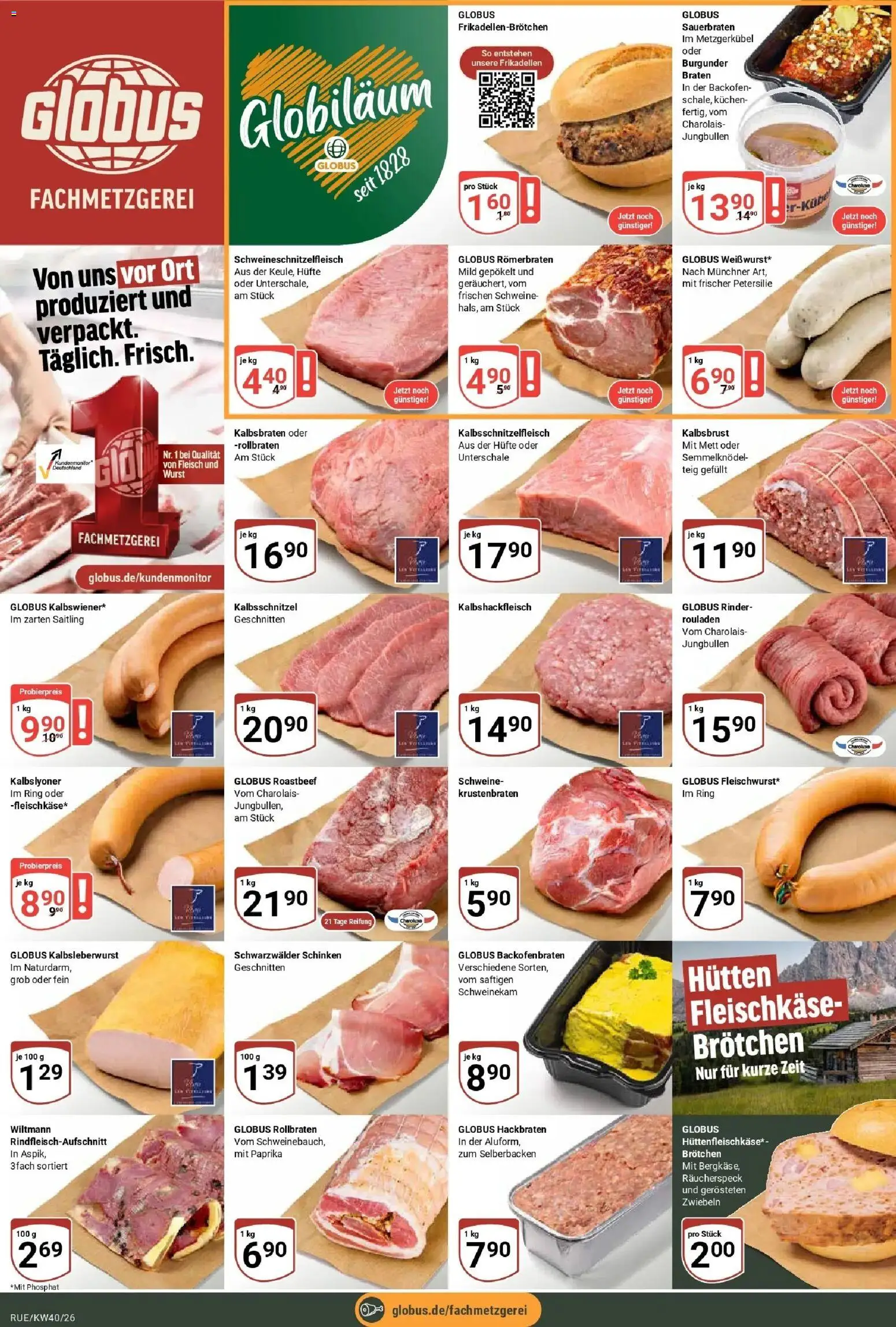 Globus Prospekt Rüsselsheim (ab 28.09.2026) » Angebote online | Seite: 10 | Produkte: Krustenbraten, Wurst, Schinken, Fleisch