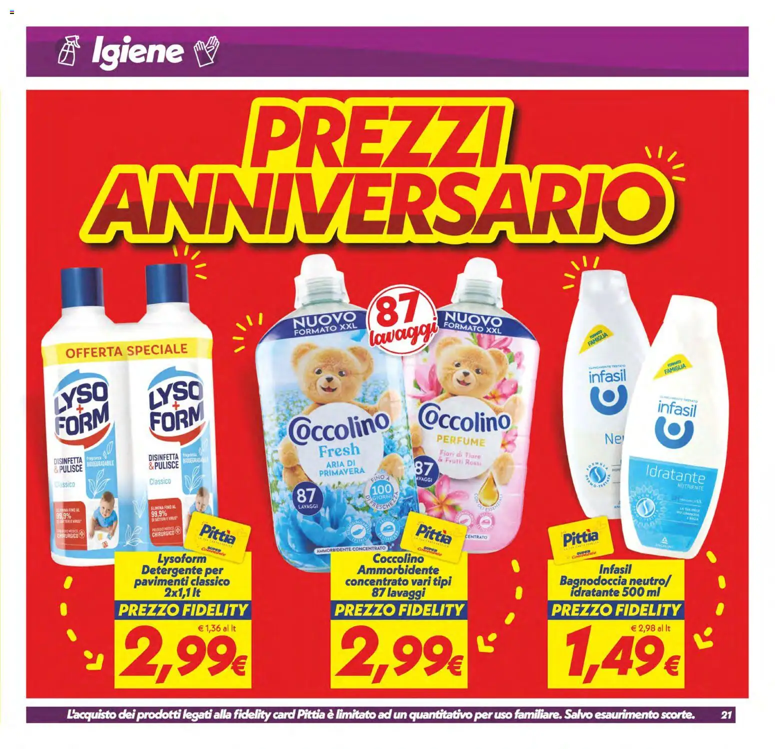 Volantino SuperConveniente del 02/10/2026 | Pagina: 21 | Prodotti: Ammorbidente, Detergente, Fiori