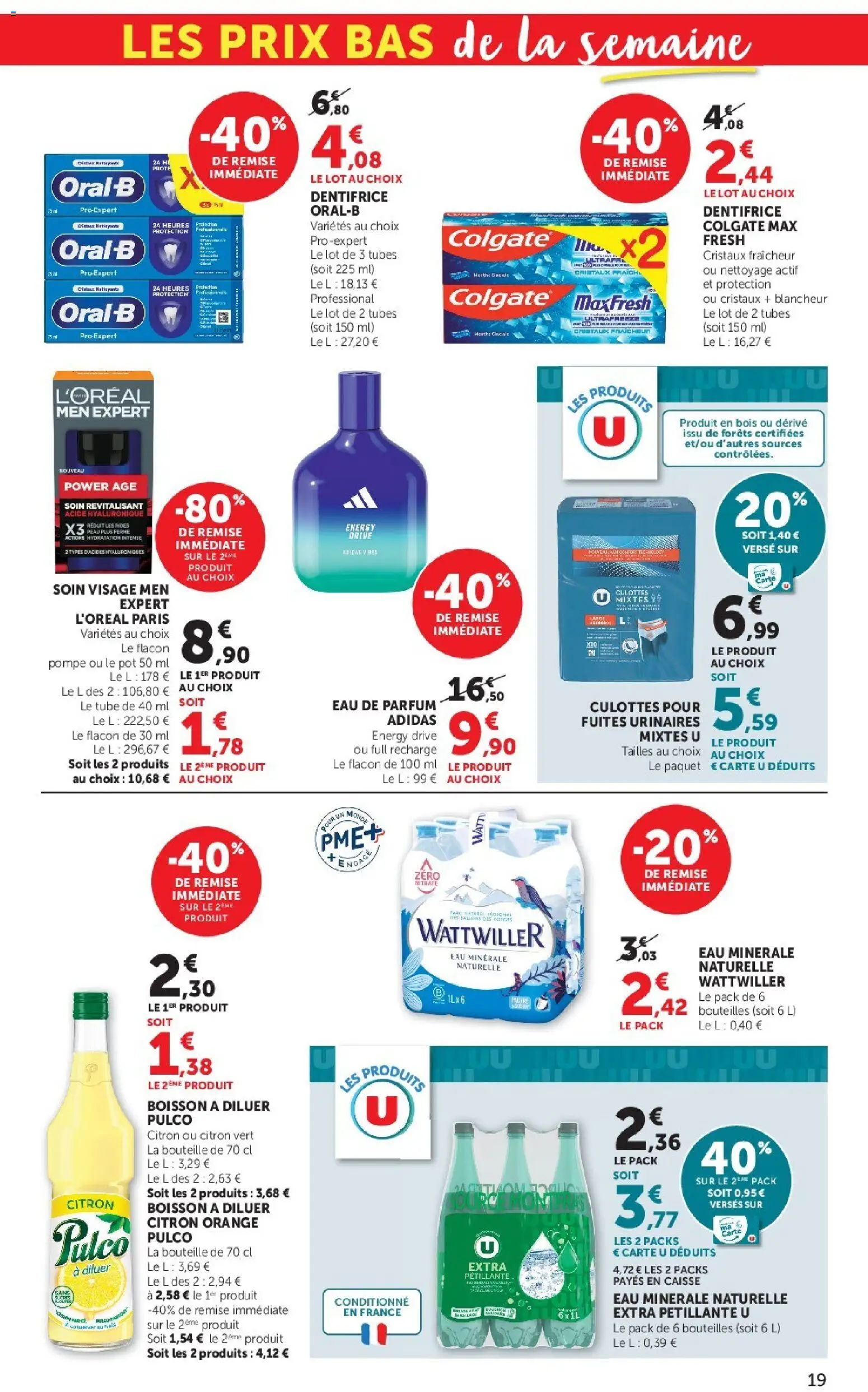 {H1} | Page: 19 | Produits: Eau minérale, Citron, Citron vert, Eau minérale naturelle