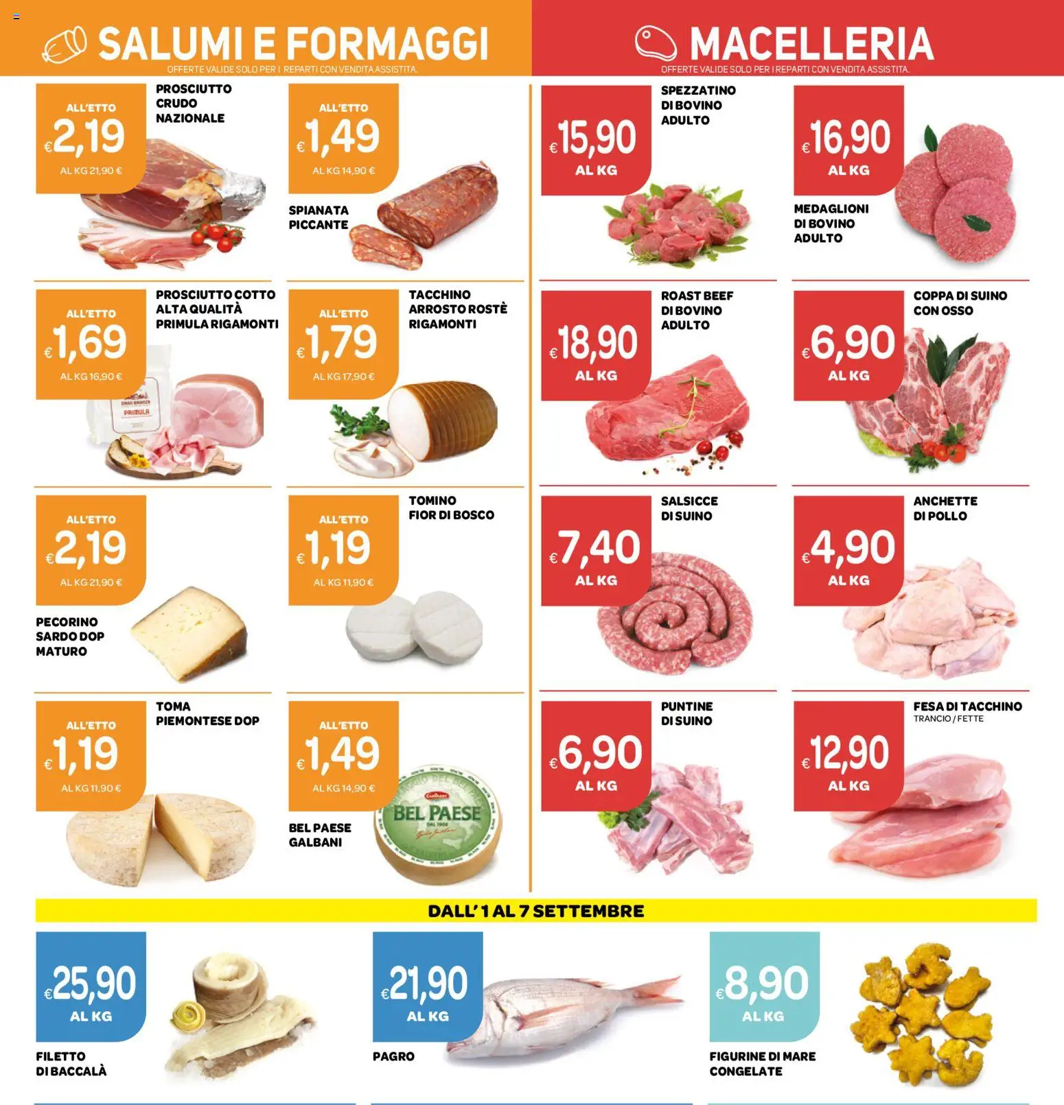 Volantino Ekom del 25/08/2026 | Pagina: 9 | Prodotti: Arrosto, Filetto, Tacchino, Prosciutto