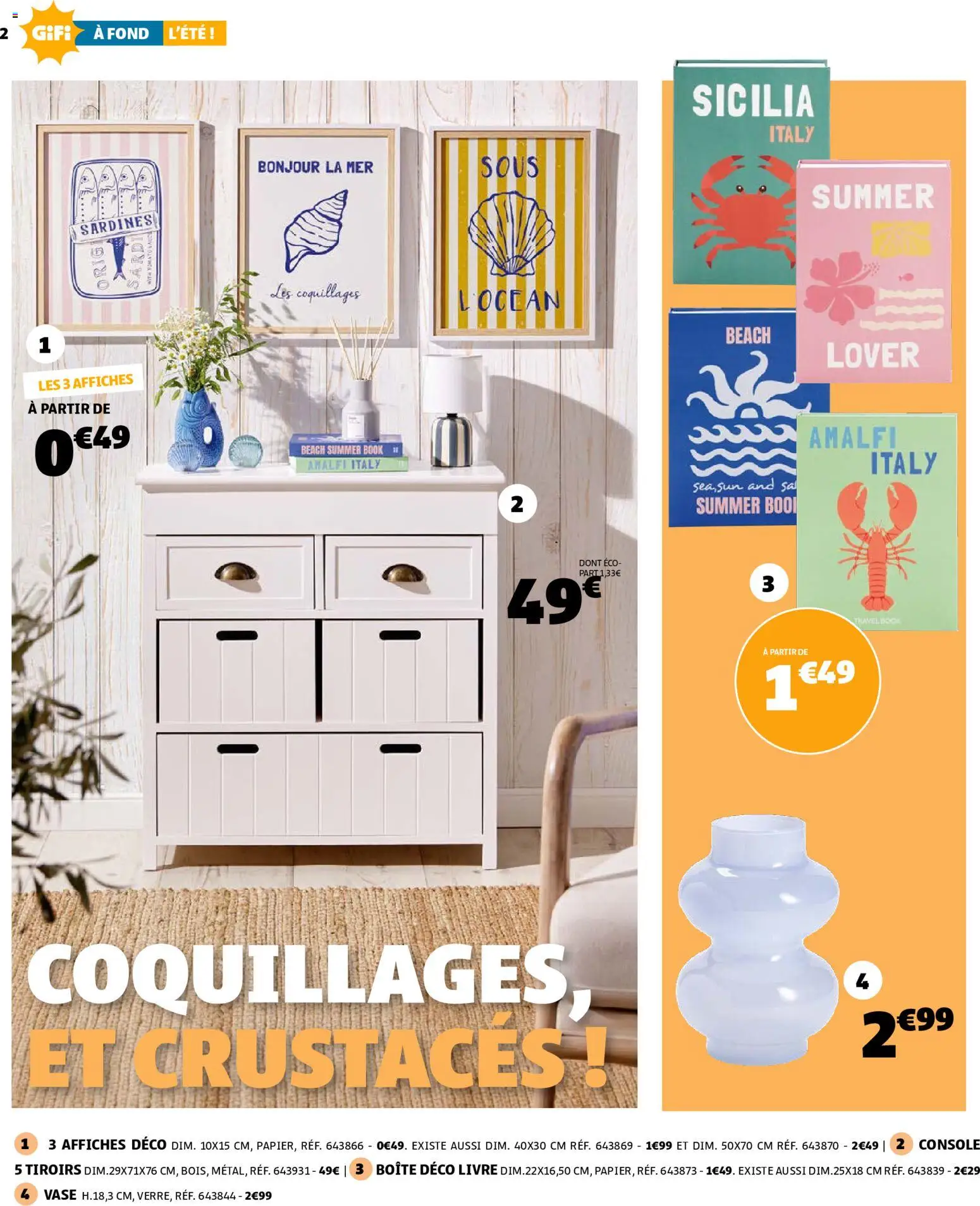 {H1} | Page: 2 | Produits: Sardines, Tiroirs, Vase, Livre