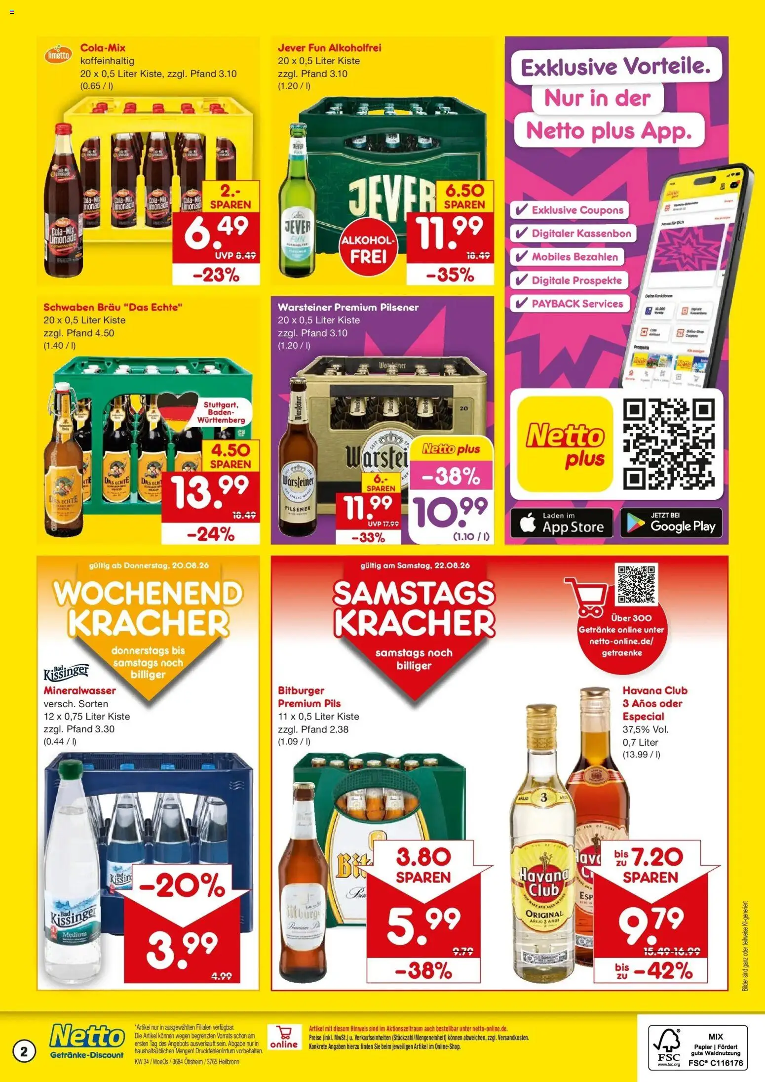 Netto Marken-Discount Prospekt Heilbronn – gültig ab 17.08.2026 | Seite: 2 | Produkte: Pils, Limonade, Alkohol, Jever