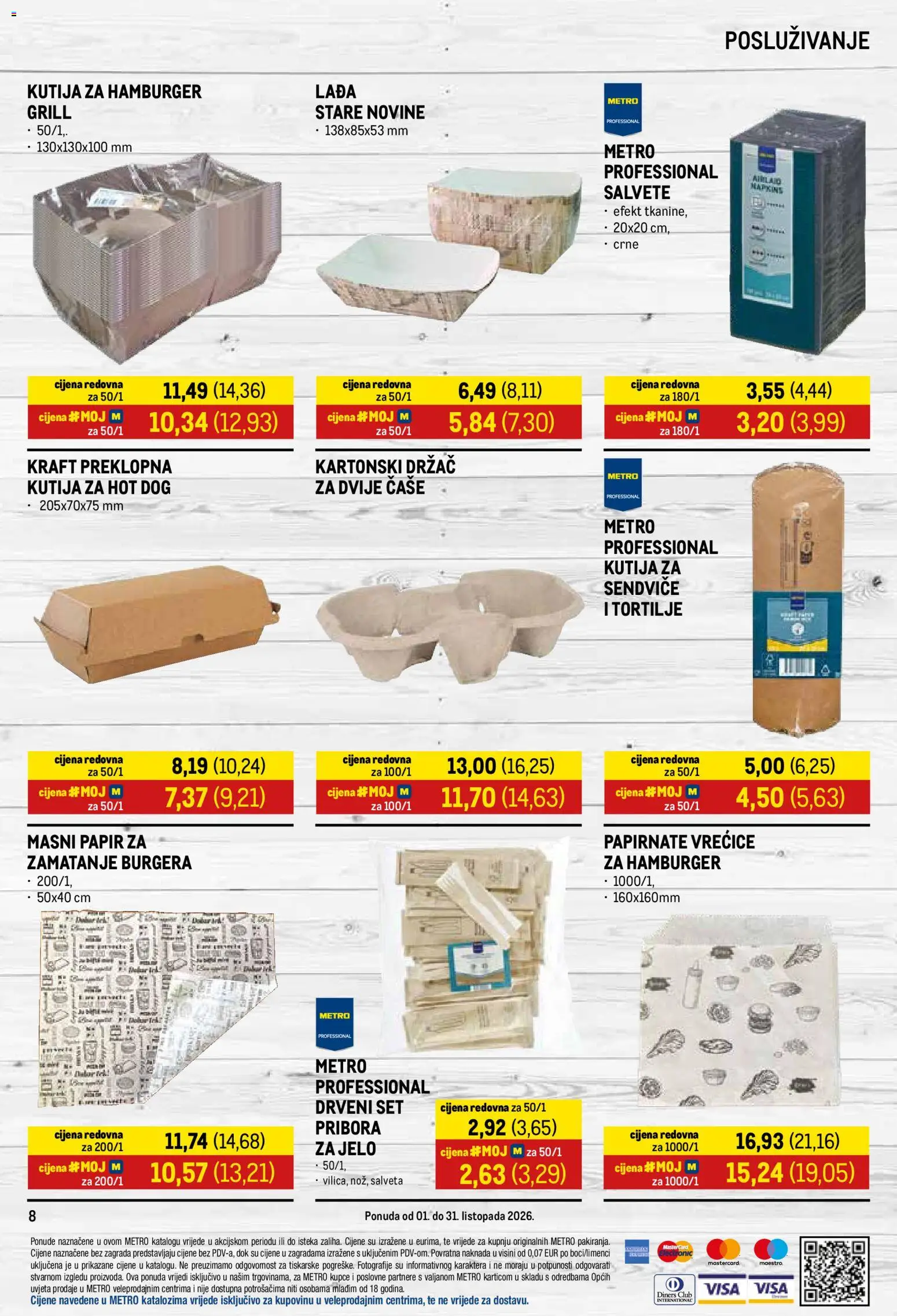Metro katalog | vrijedi od 01.10.2026 | Stranica: 8 | Proizvodi: Novine, Salvete, Hamburger, Tortilje