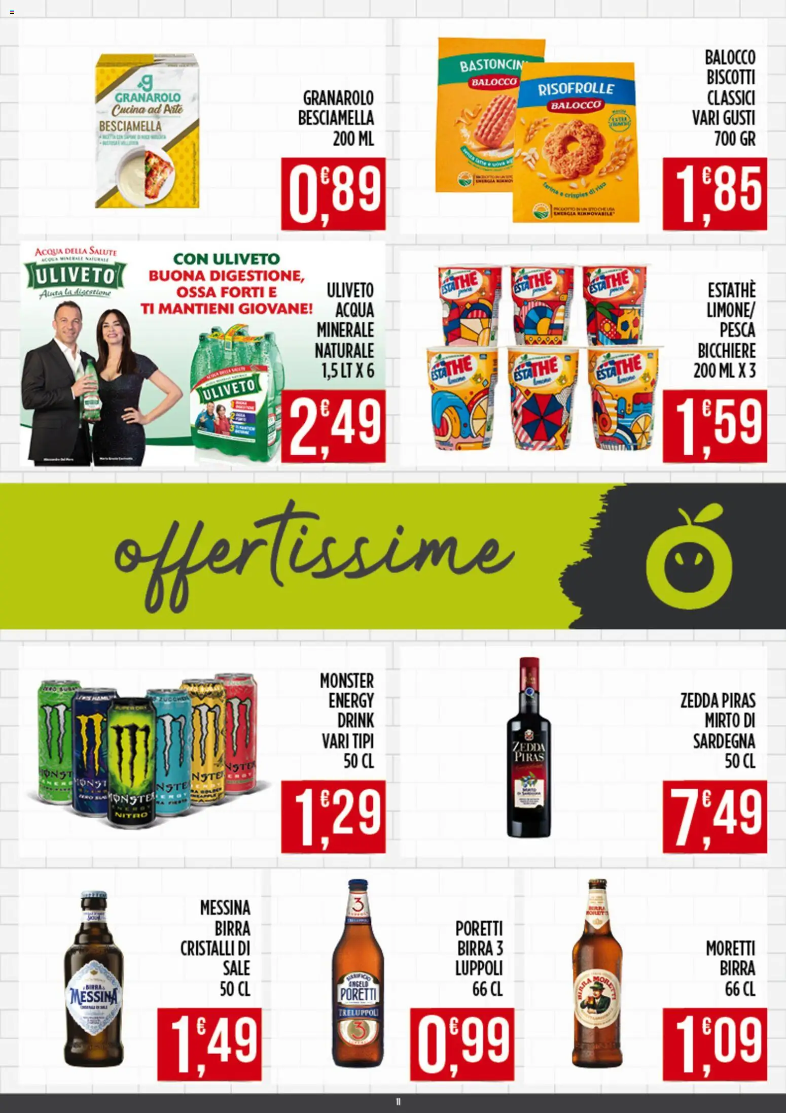 Volantino Euroesse del 07/09/2026 | Pagina: 11 | Prodotti: Birra, Biscotti, Sale, Pesca