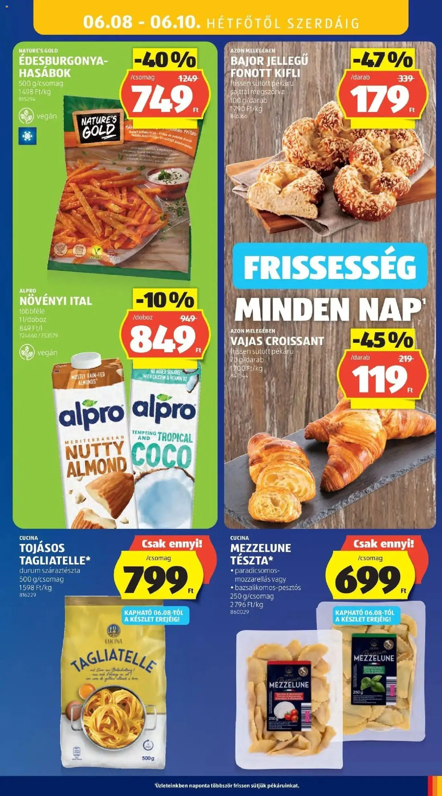 Aldi akciós ujság - amely érvényes a következő dátumtól: 04.06.2026 | Oldal: 35 | Termékek: Croissant, Tészta, Vegán, Száraztészta