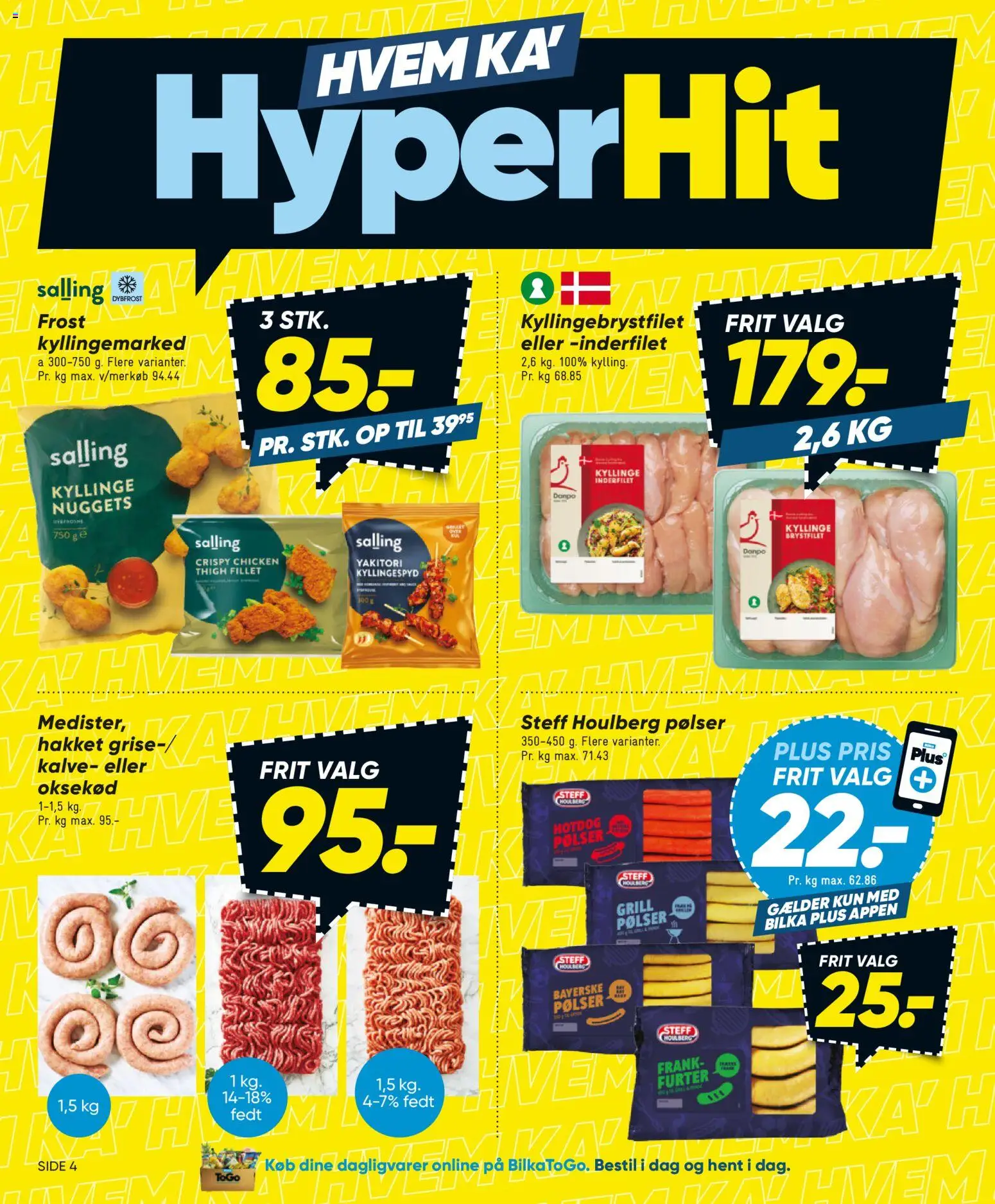 Bilka tilbudsavis – gyldig fra 29.05.2026 | Side: 4 | Produkter: Pølser, Nuggets, Oksekød, Grill