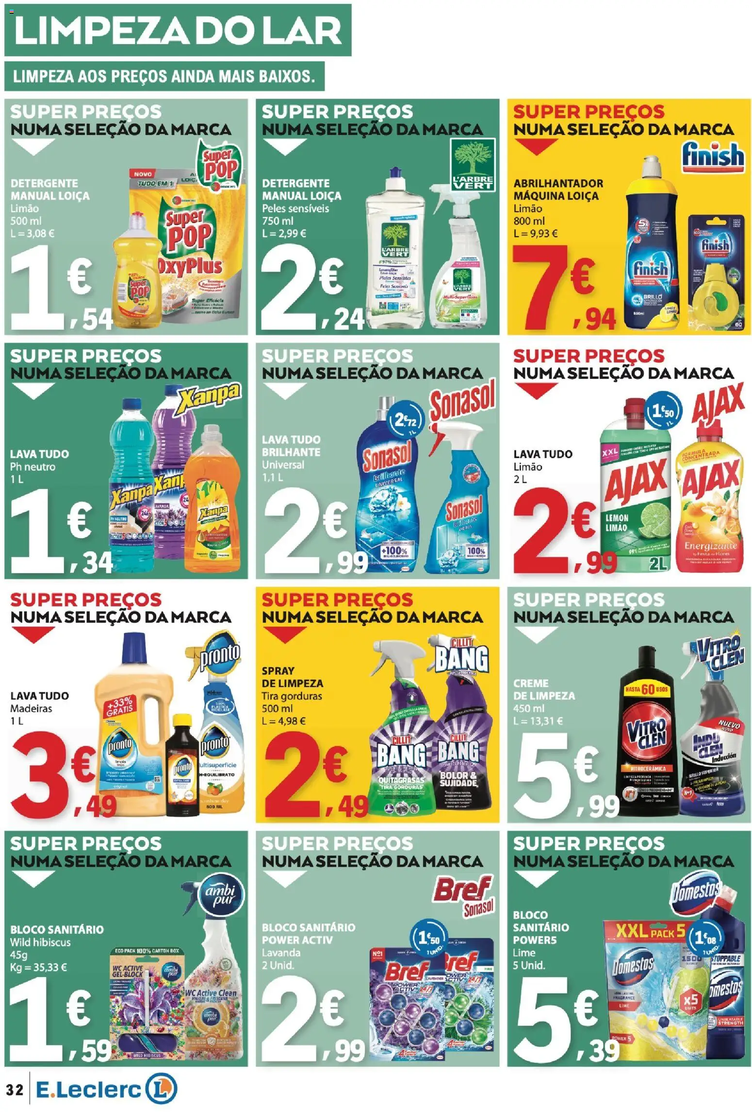 E.Leclerc folheto │ válido de 27/08/2026 | Página: 32 | Produtos: Flores, Abrilhantador, Detergente, Creme