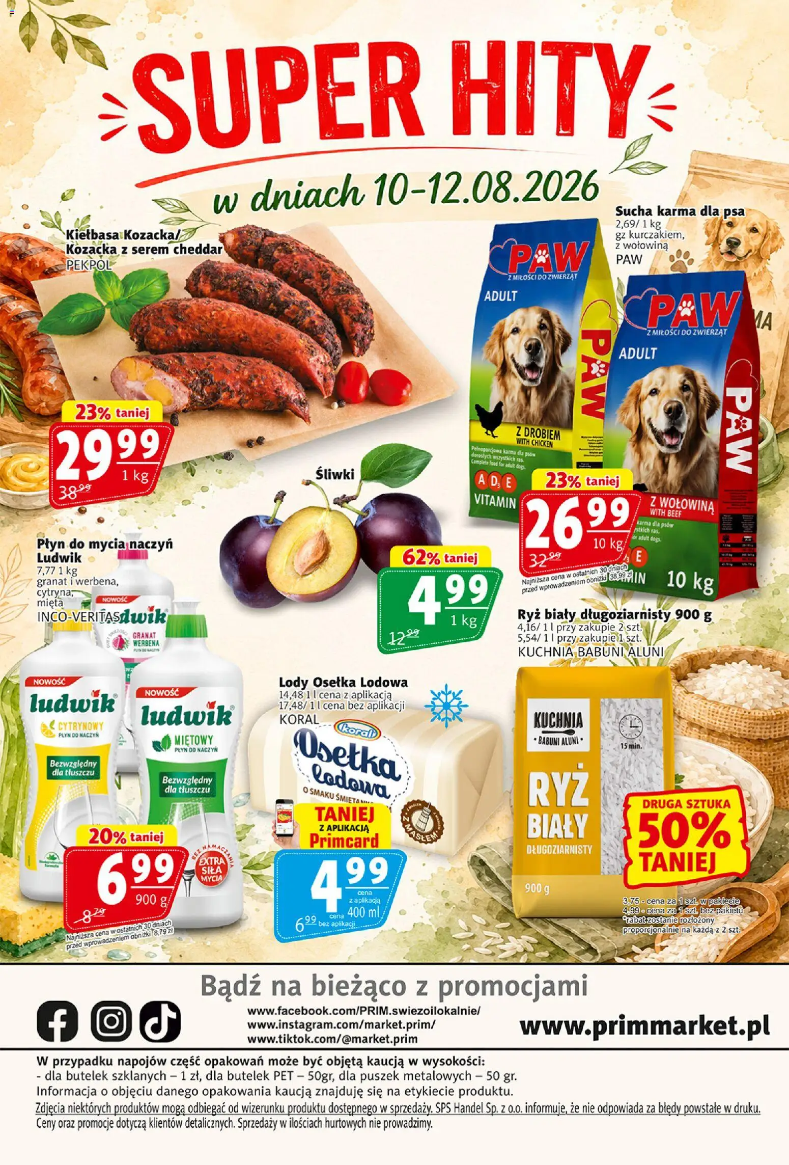 Prim Market gazetka od 06.08.2026 | Strona: 16 | Produkty: Kiełbasa, Mięta, Ryż, Lody